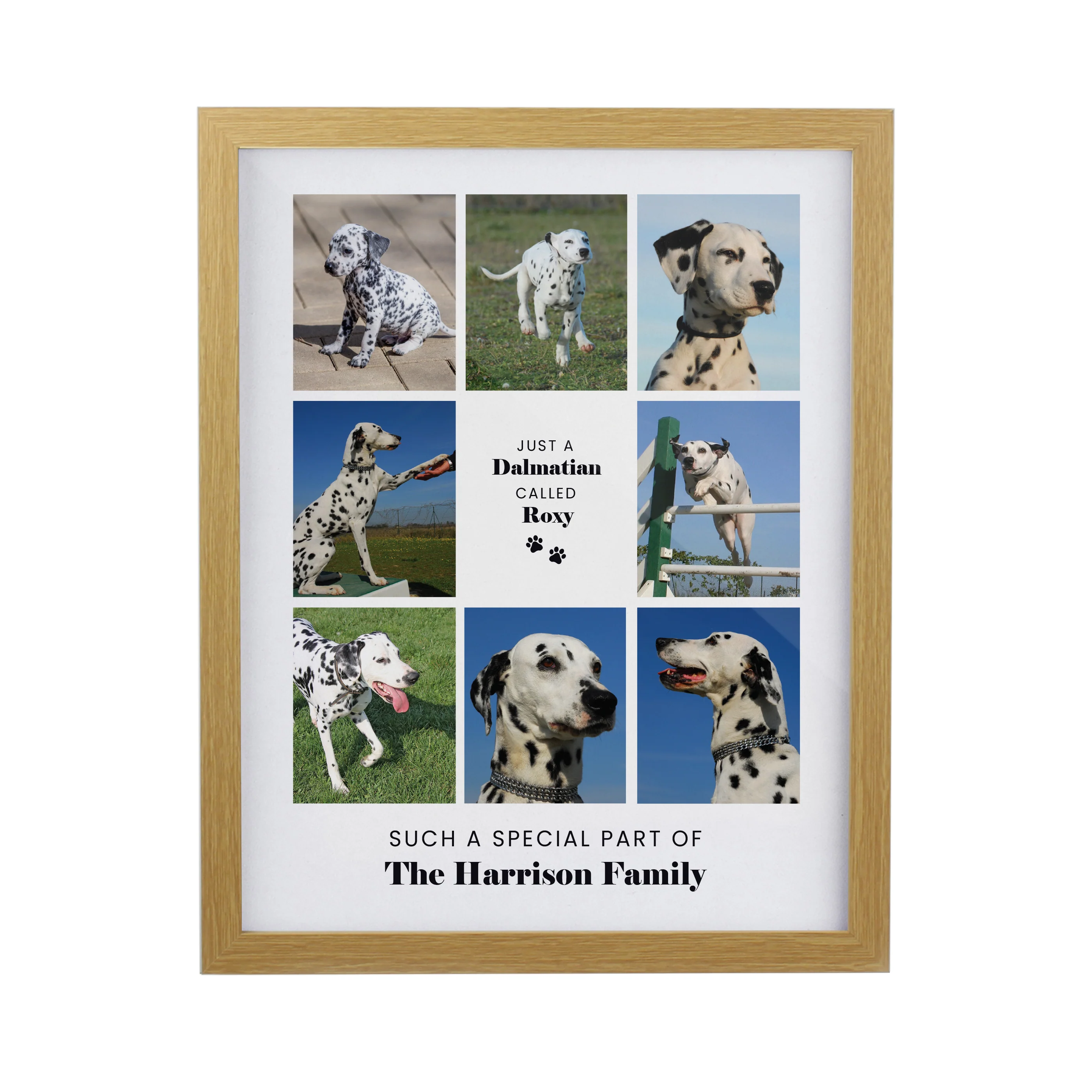 Personalised Pet Multi Photo Upload Oak Framed Print - Image 4