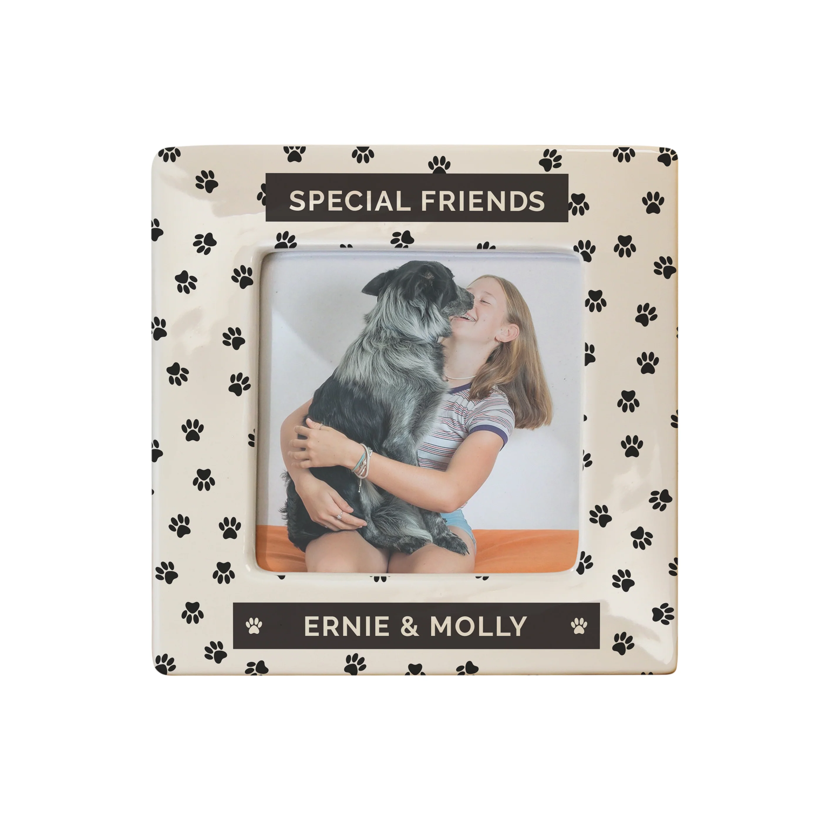 Personalised Pet Paw Print Ceramic 4x4 Frame - Image 4