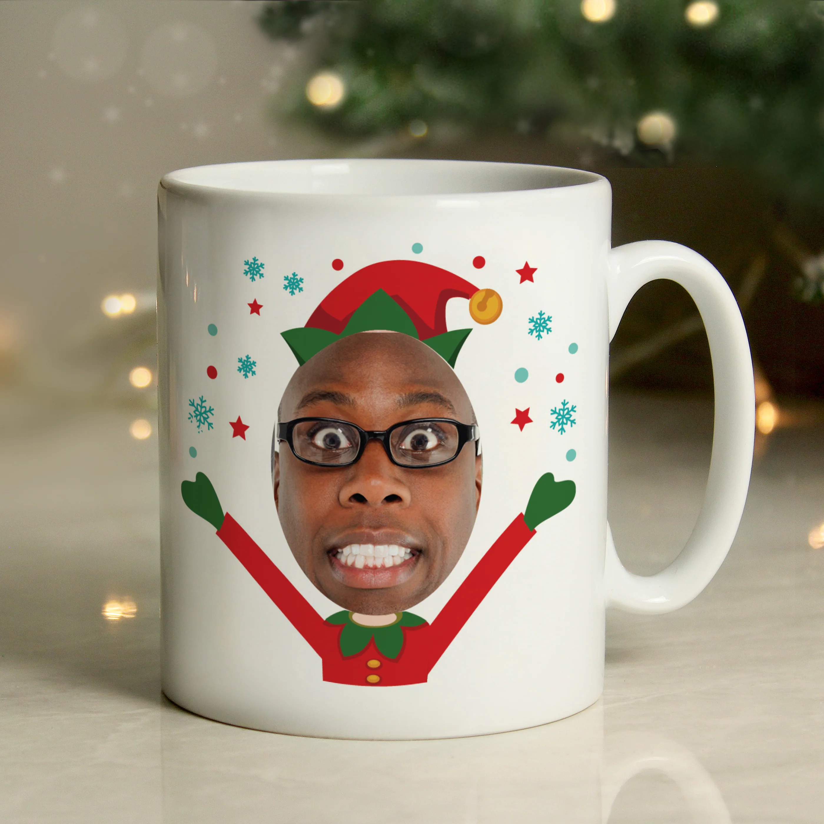 Personalised Photo Upload Christmas Elf Mug - Image 3