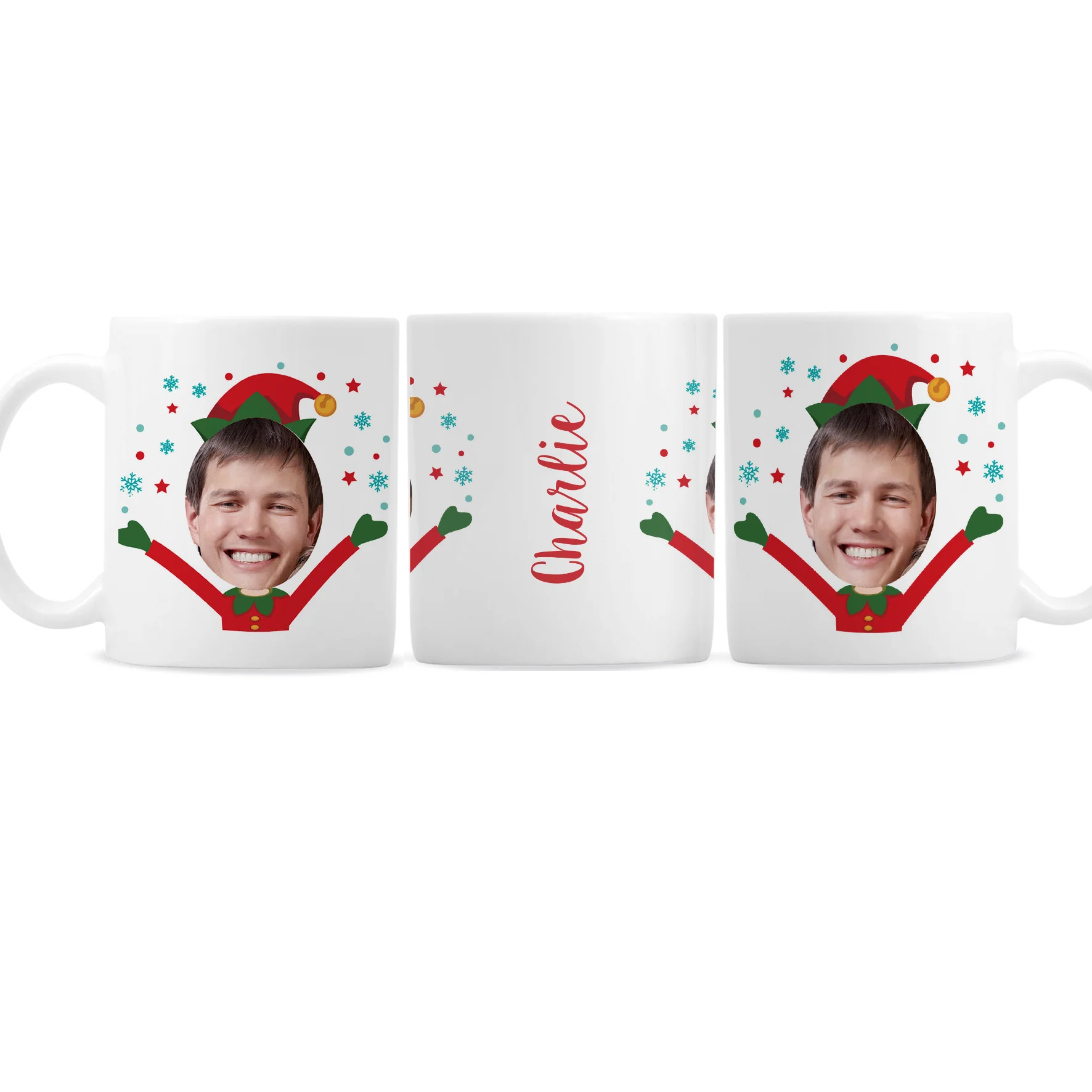Personalised Photo Upload Christmas Elf Mug - Image 5