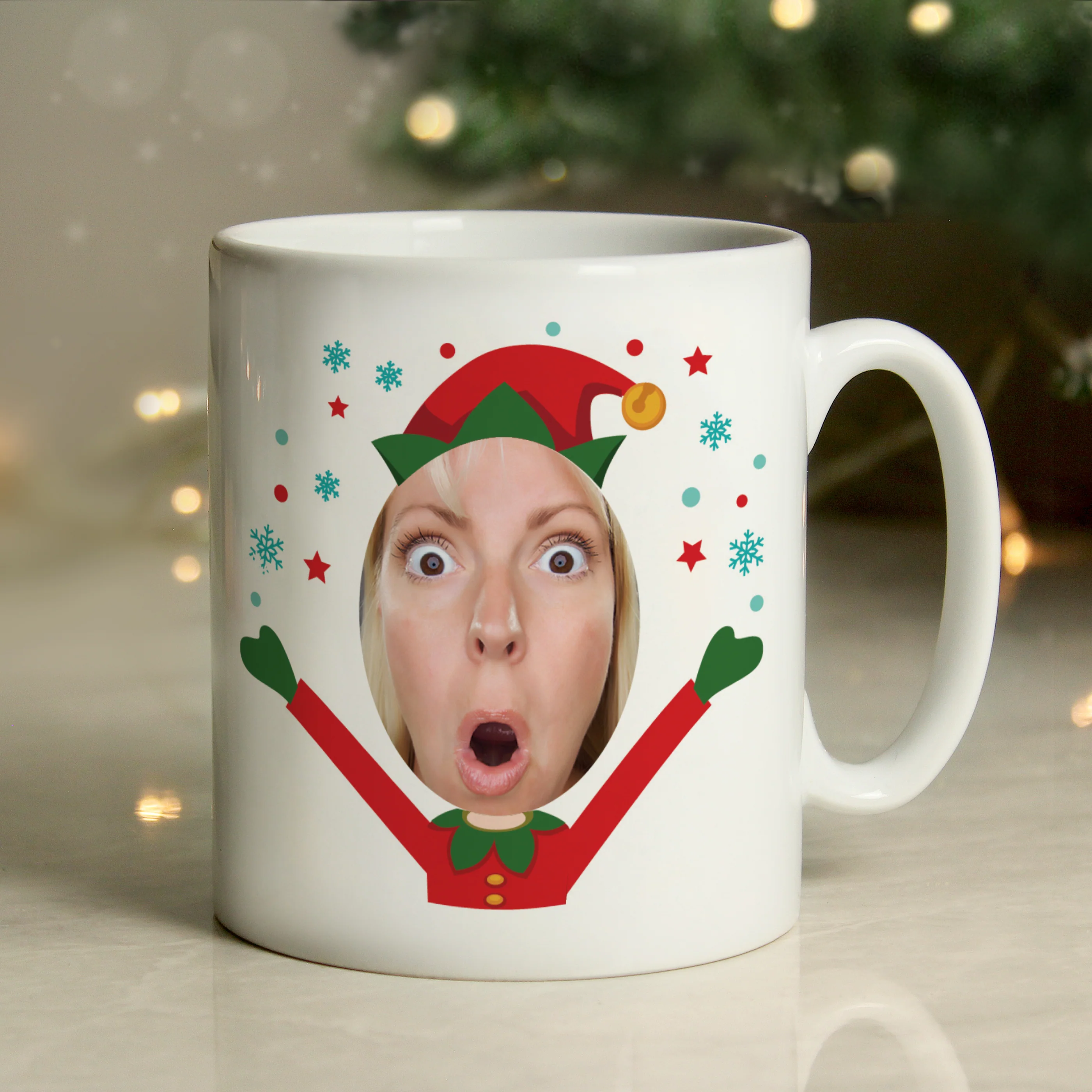 Personalised Photo Upload Christmas Elf Mug - Image 6