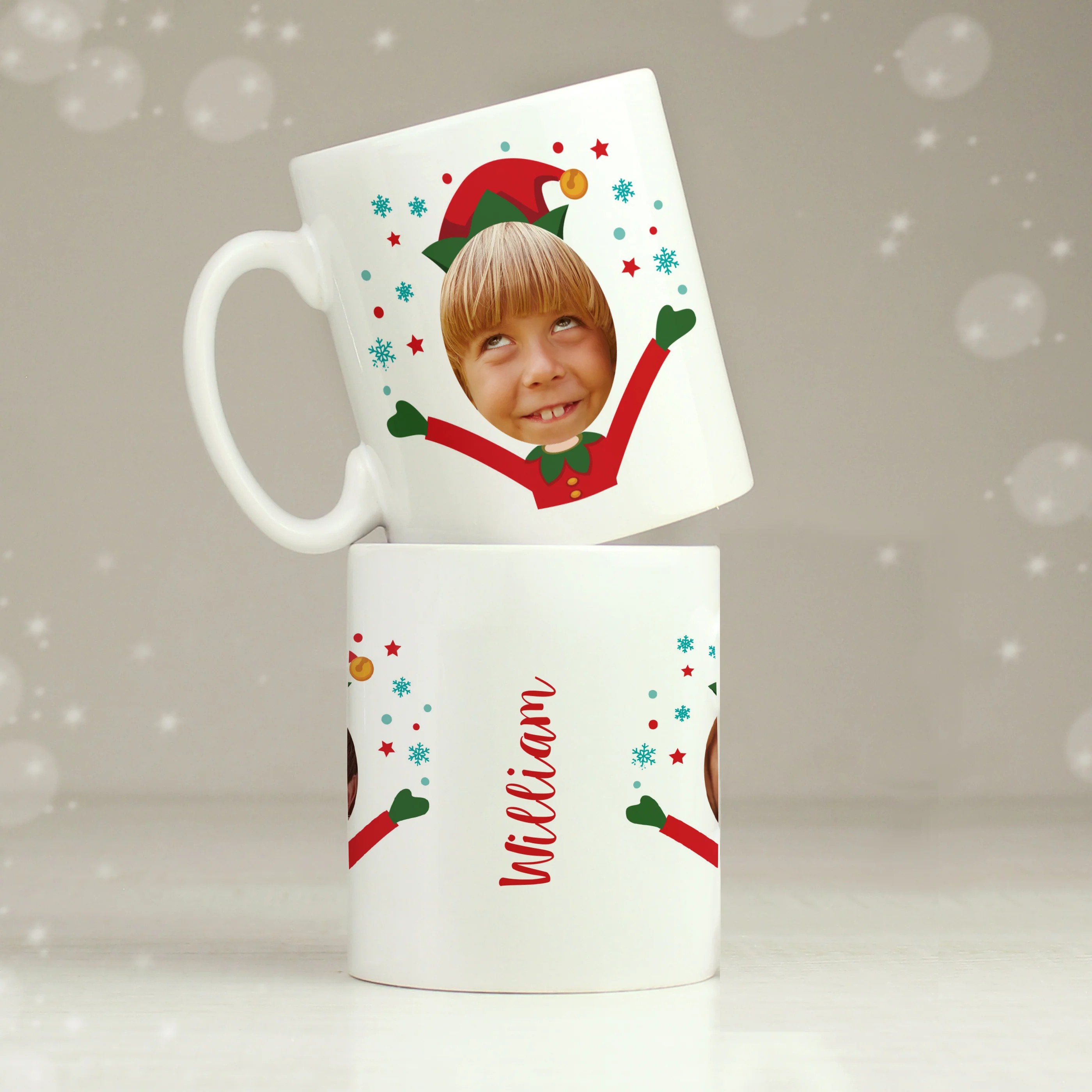 Personalised Photo Upload Christmas Elf Mug - Image 8