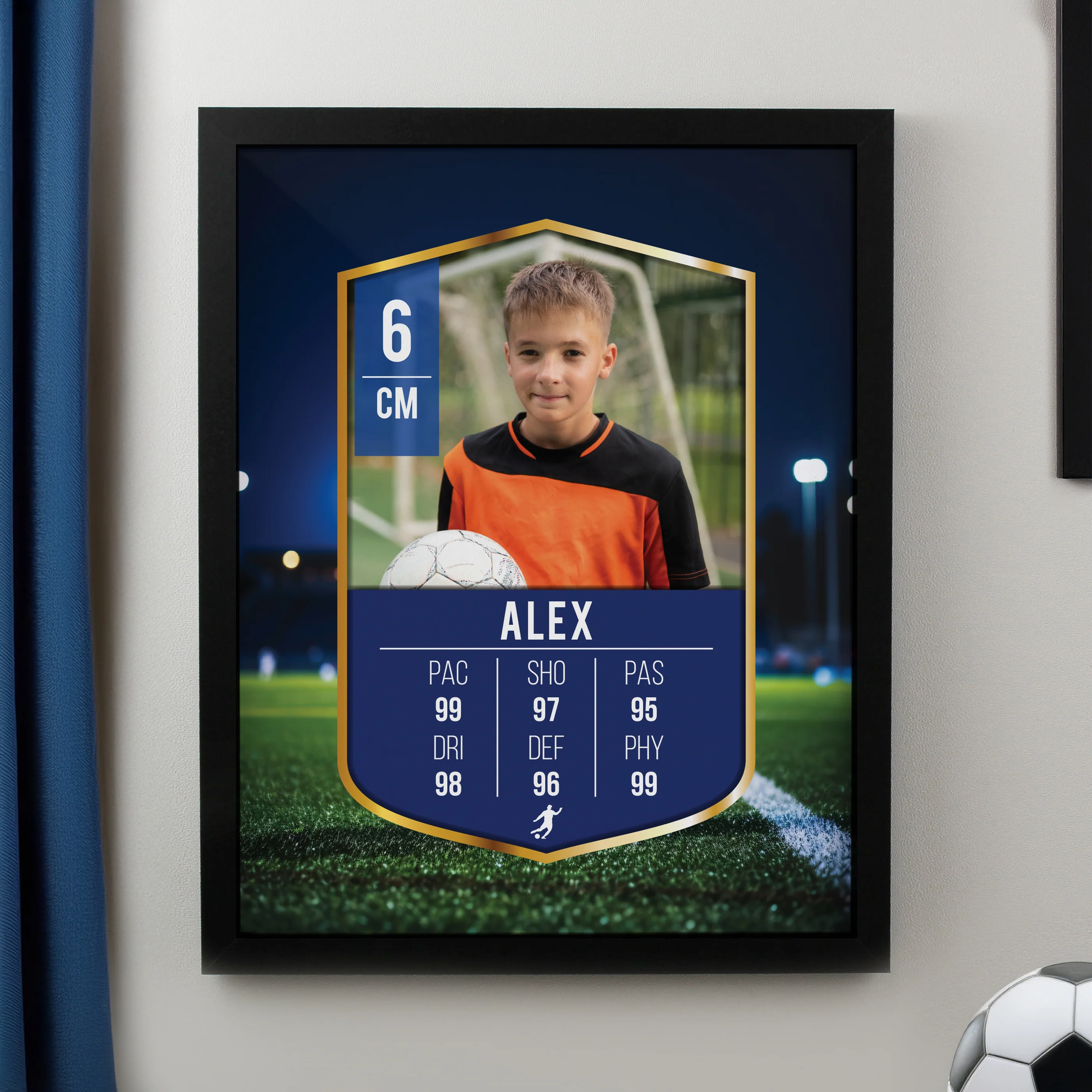 Personalised Photo Upload Football Card Black Poster Frame - Image 3