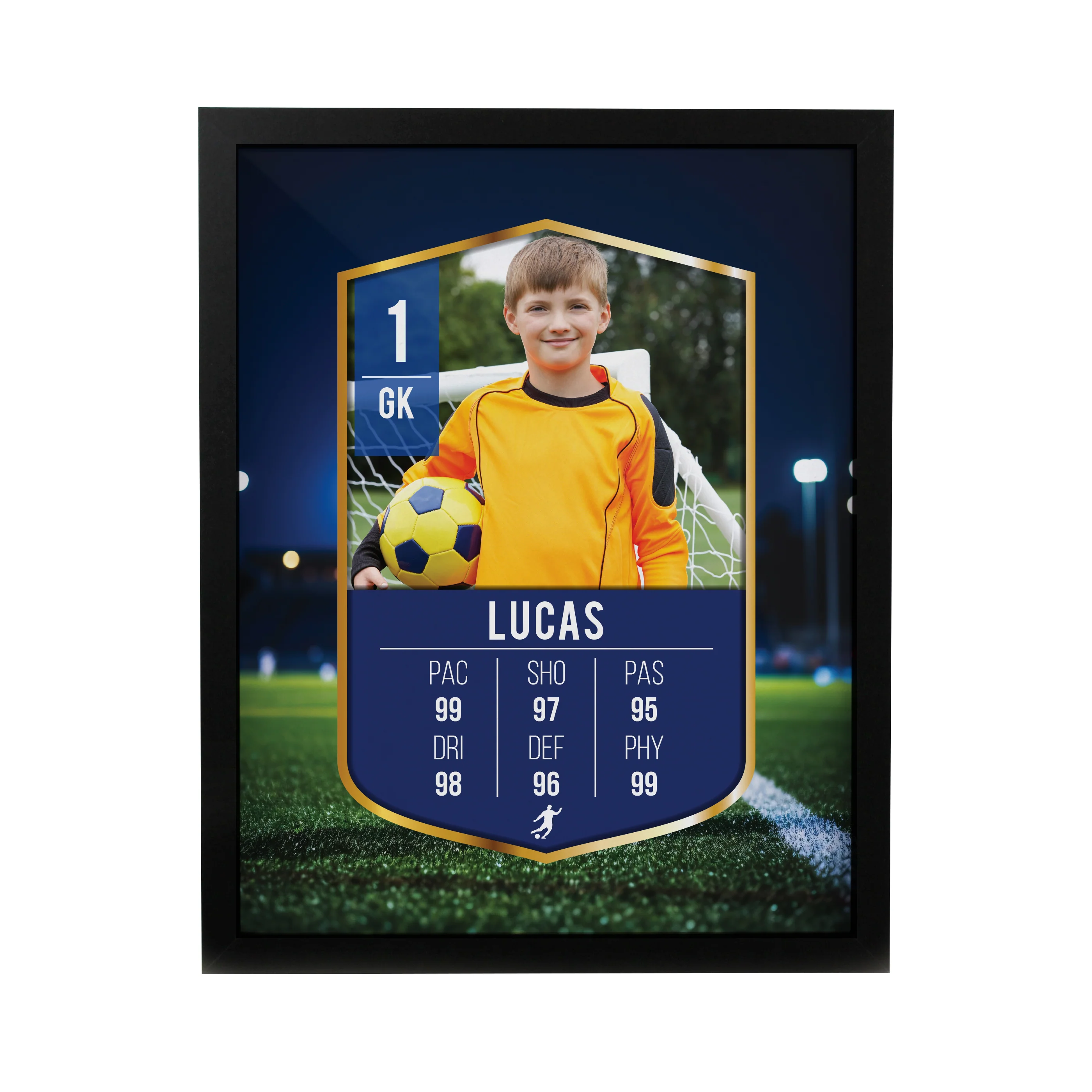 Personalised Photo Upload Football Card Black Poster Frame - Image 4