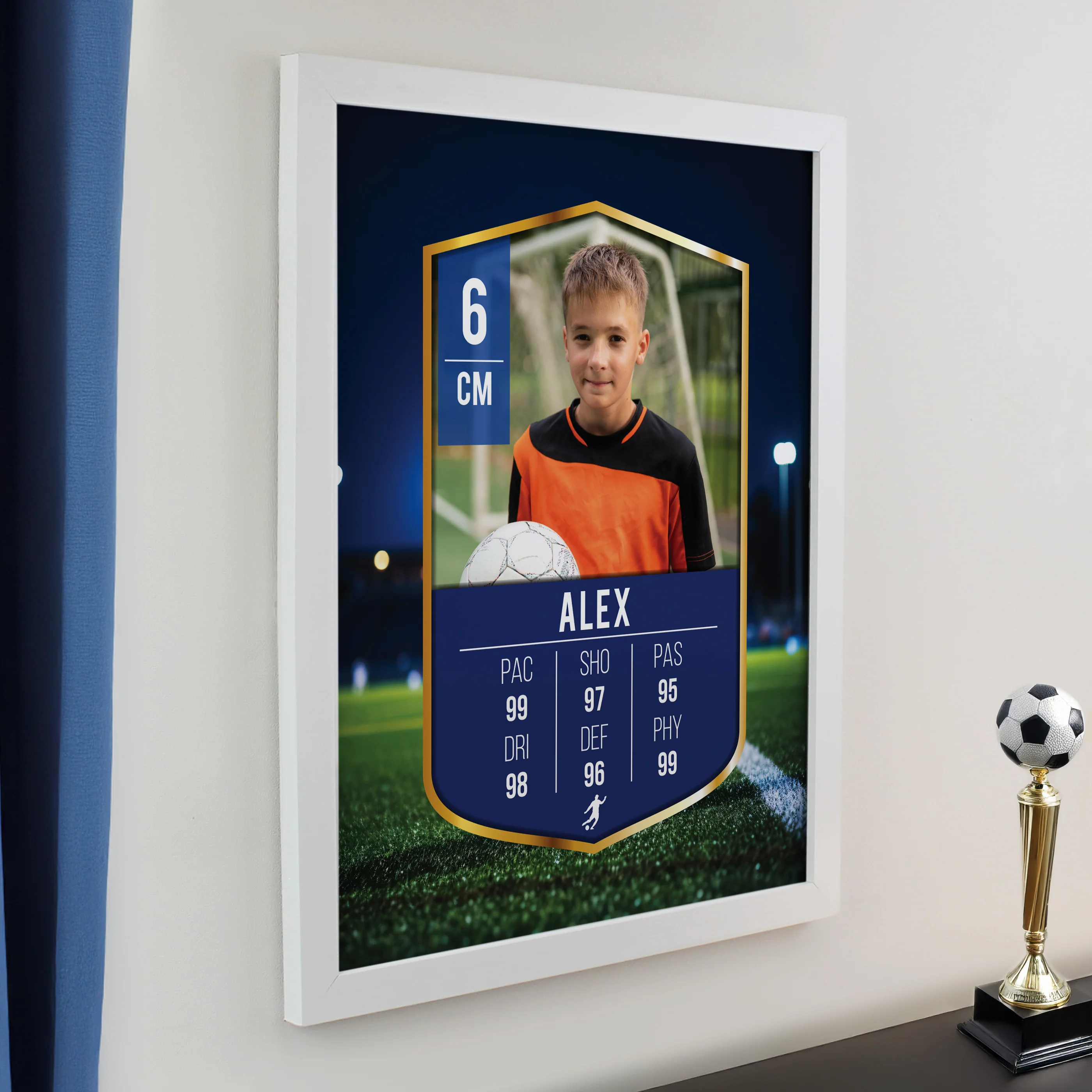 Personalised Photo Upload Football Card Football White Poster Frame - Image 2
