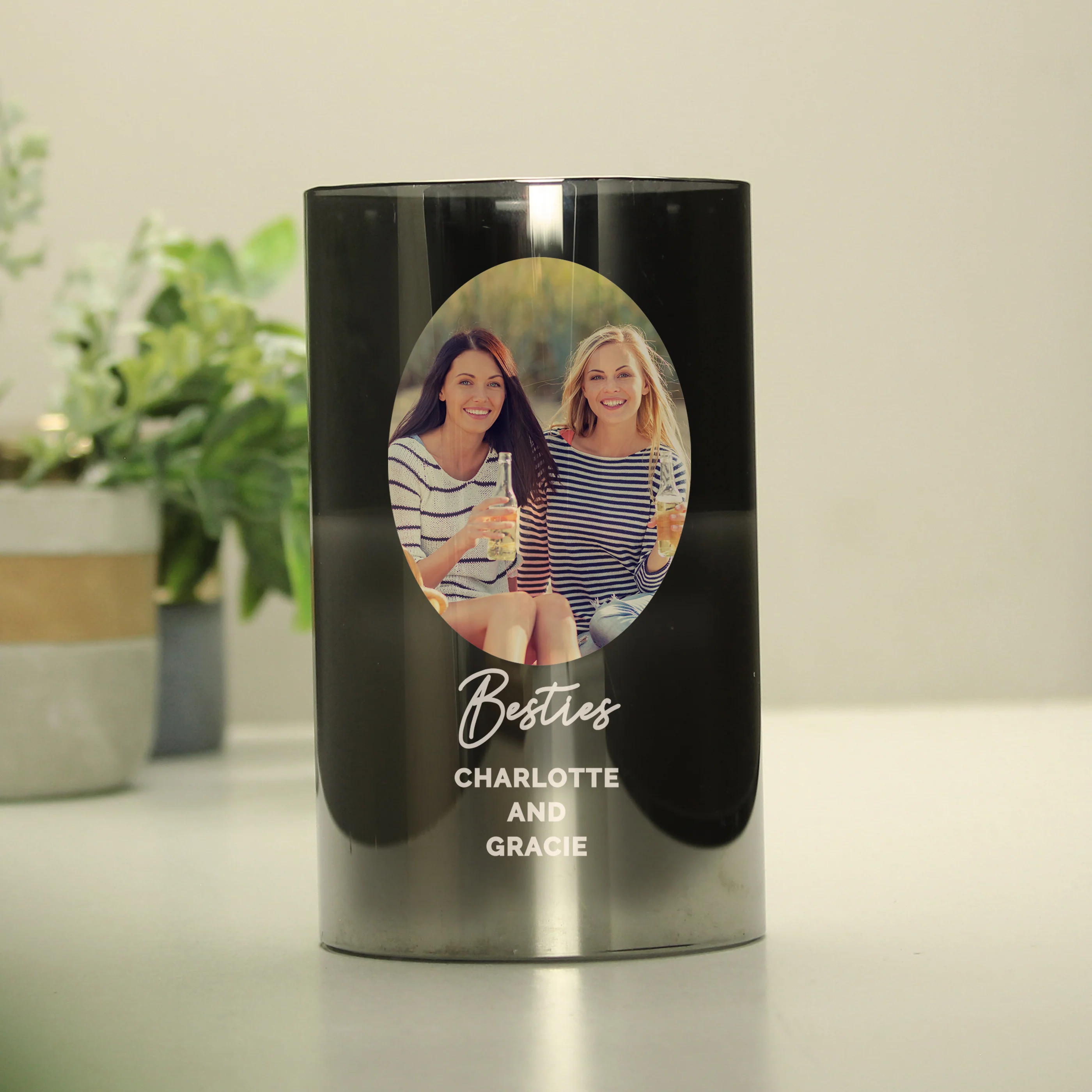 Personalised Photo Upload Smoked Glass LED Candle - Image 11