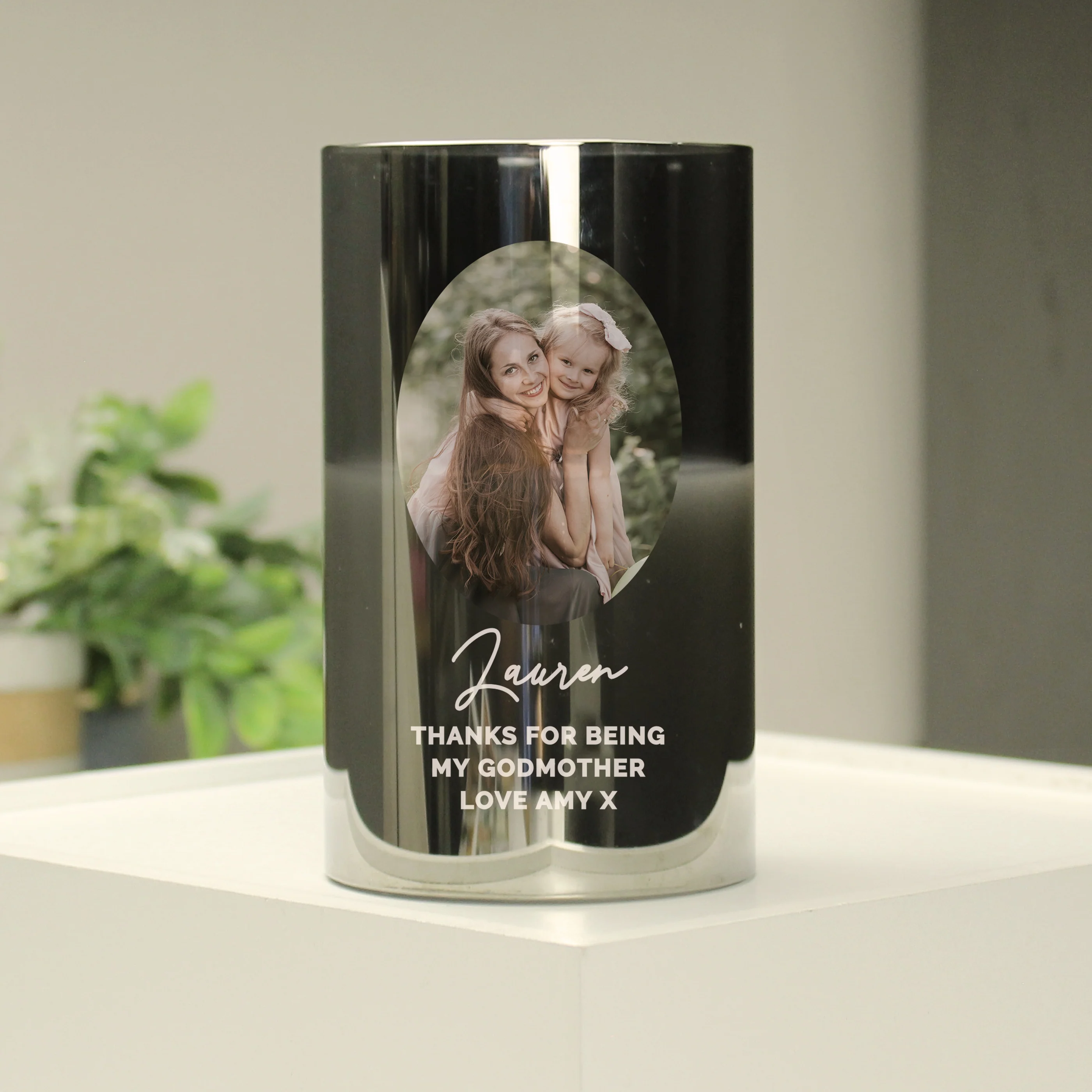Personalised Photo Upload Smoked Glass LED Candle - Image 14