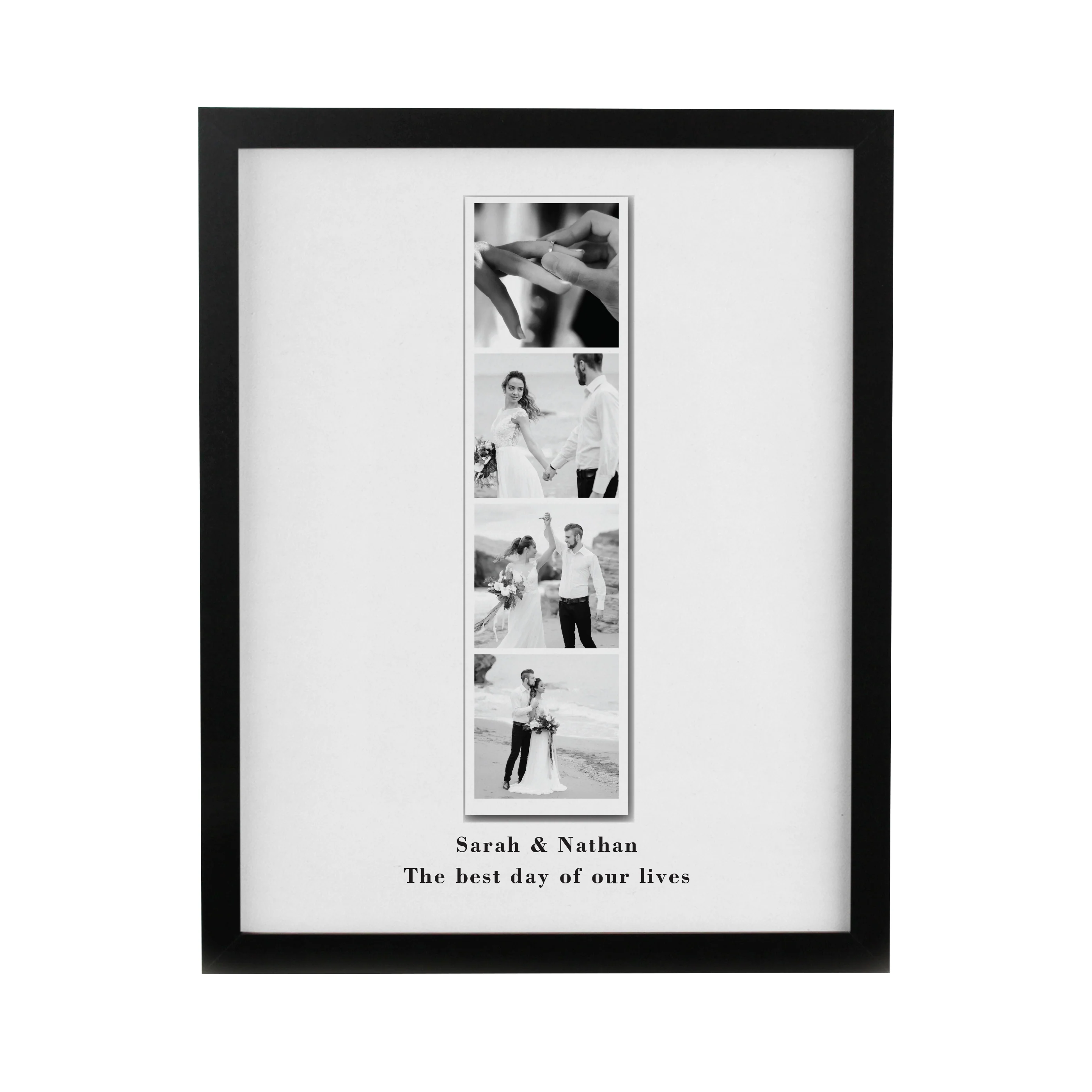Personalised Photo Upload Strip Black Poster Frame - Image 3