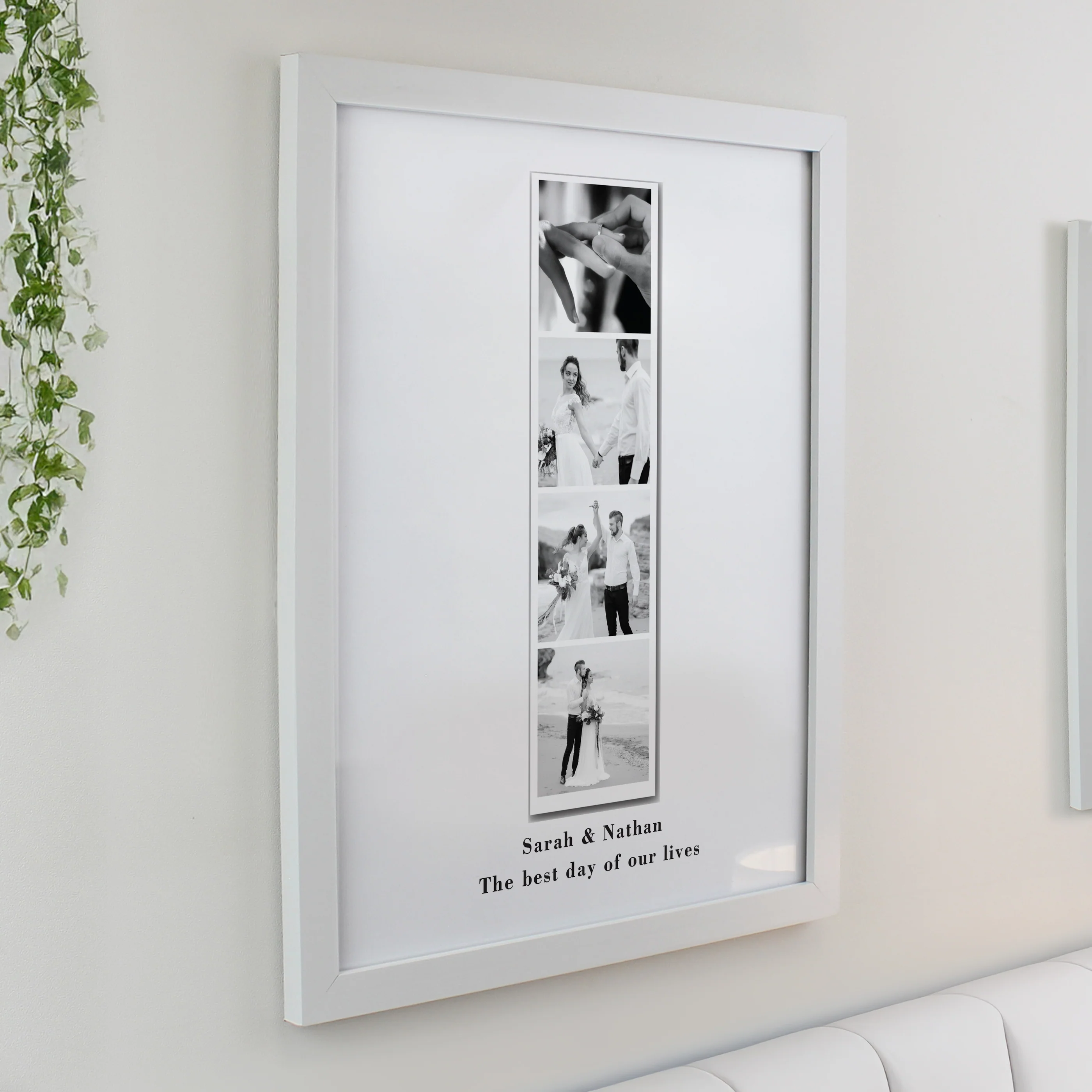 Personalised Photo Upload Strip White Poster Frame - Image 2
