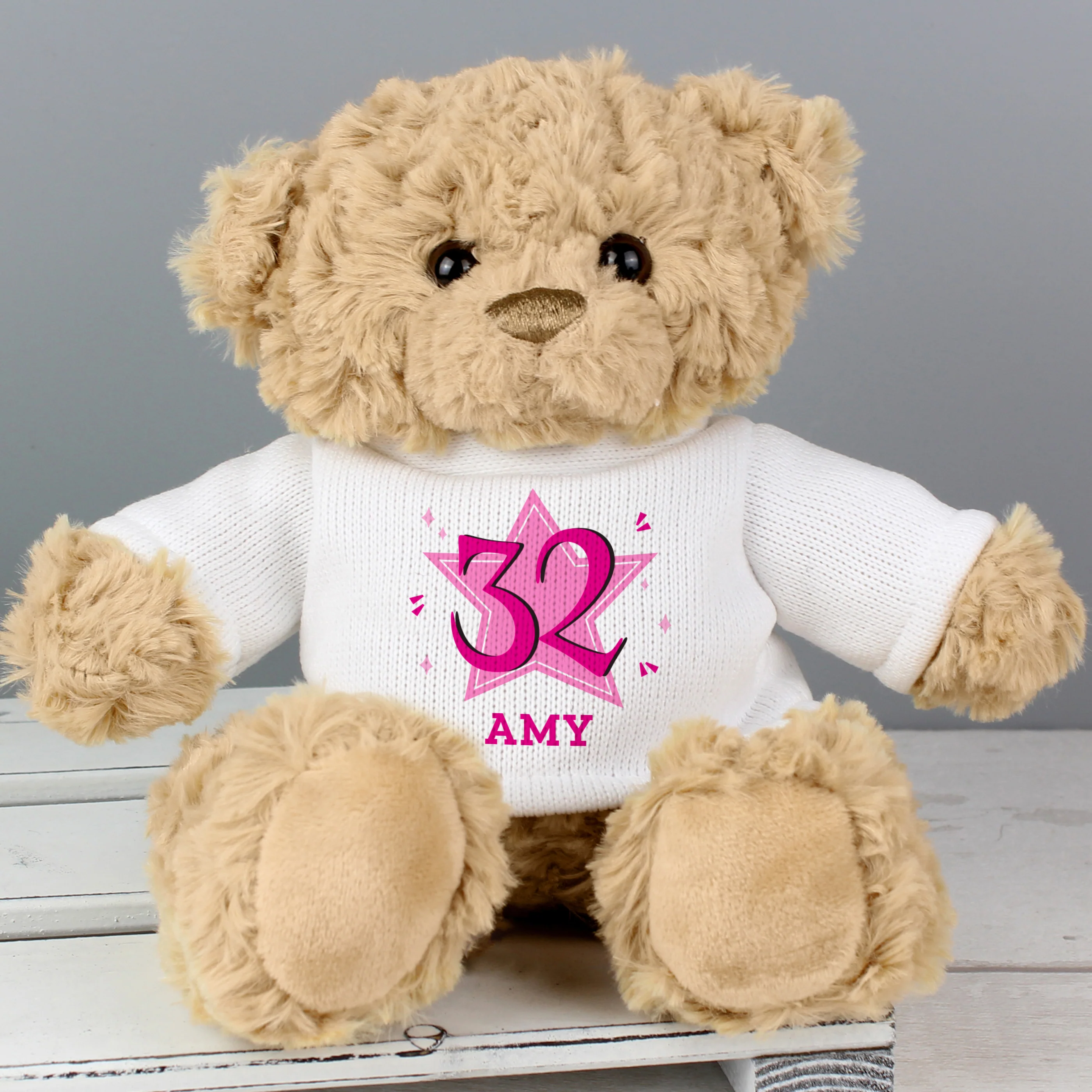 Personalised Pink Birthday Teddy Bear - Image 3