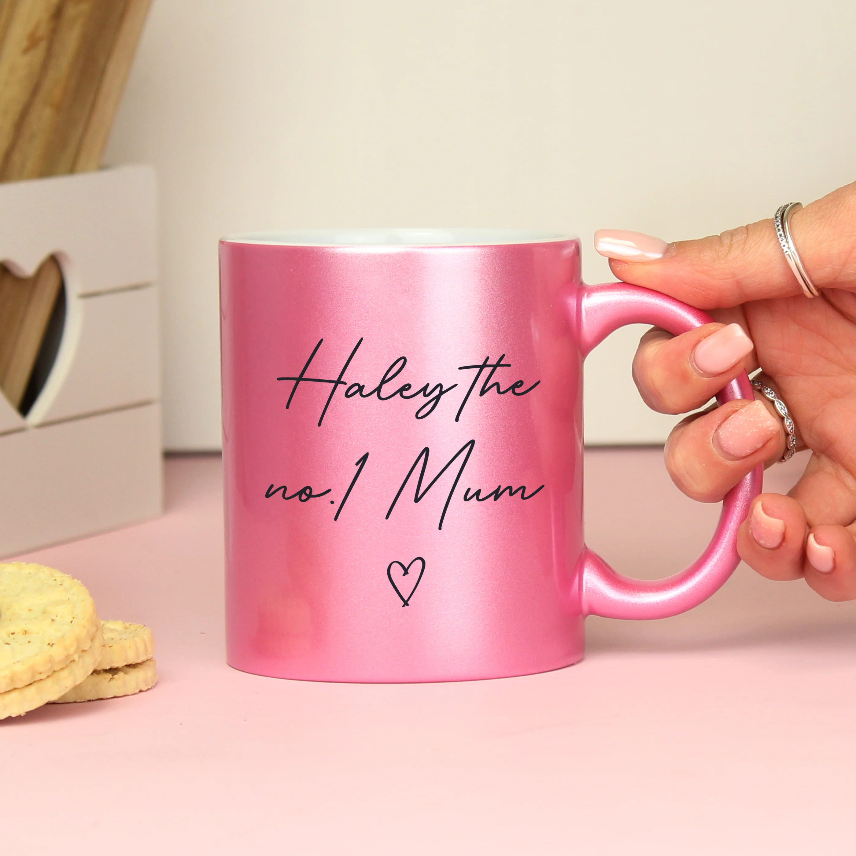 Personalised Pink Glitter Mug - Image 6