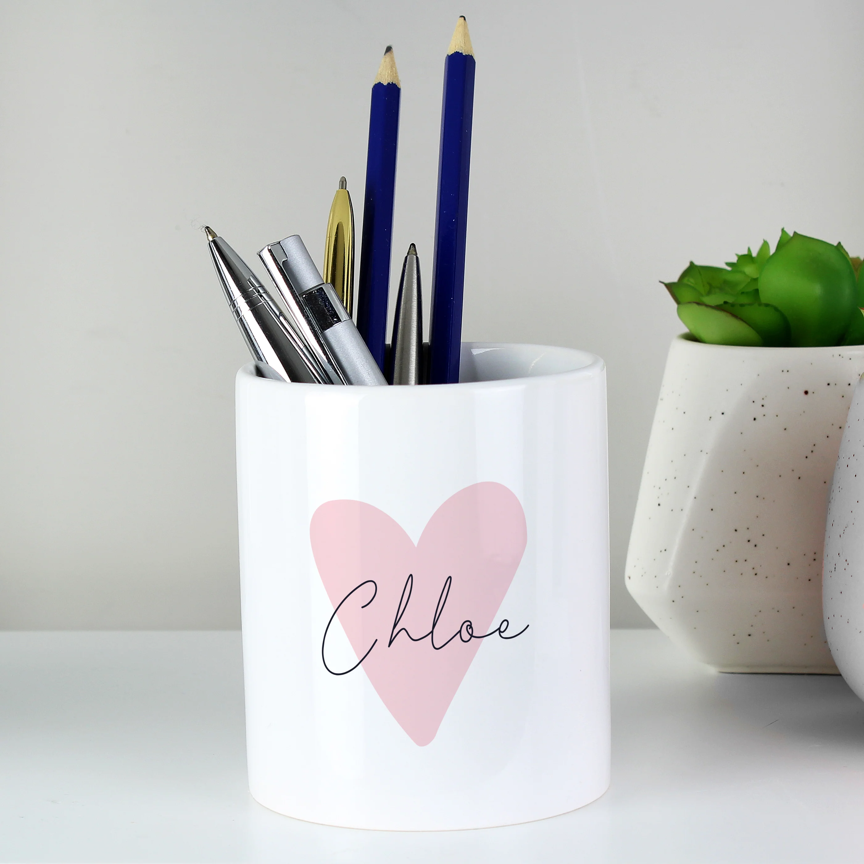 Personalised Pink Heart Ceramic Storage Pot - Image 3