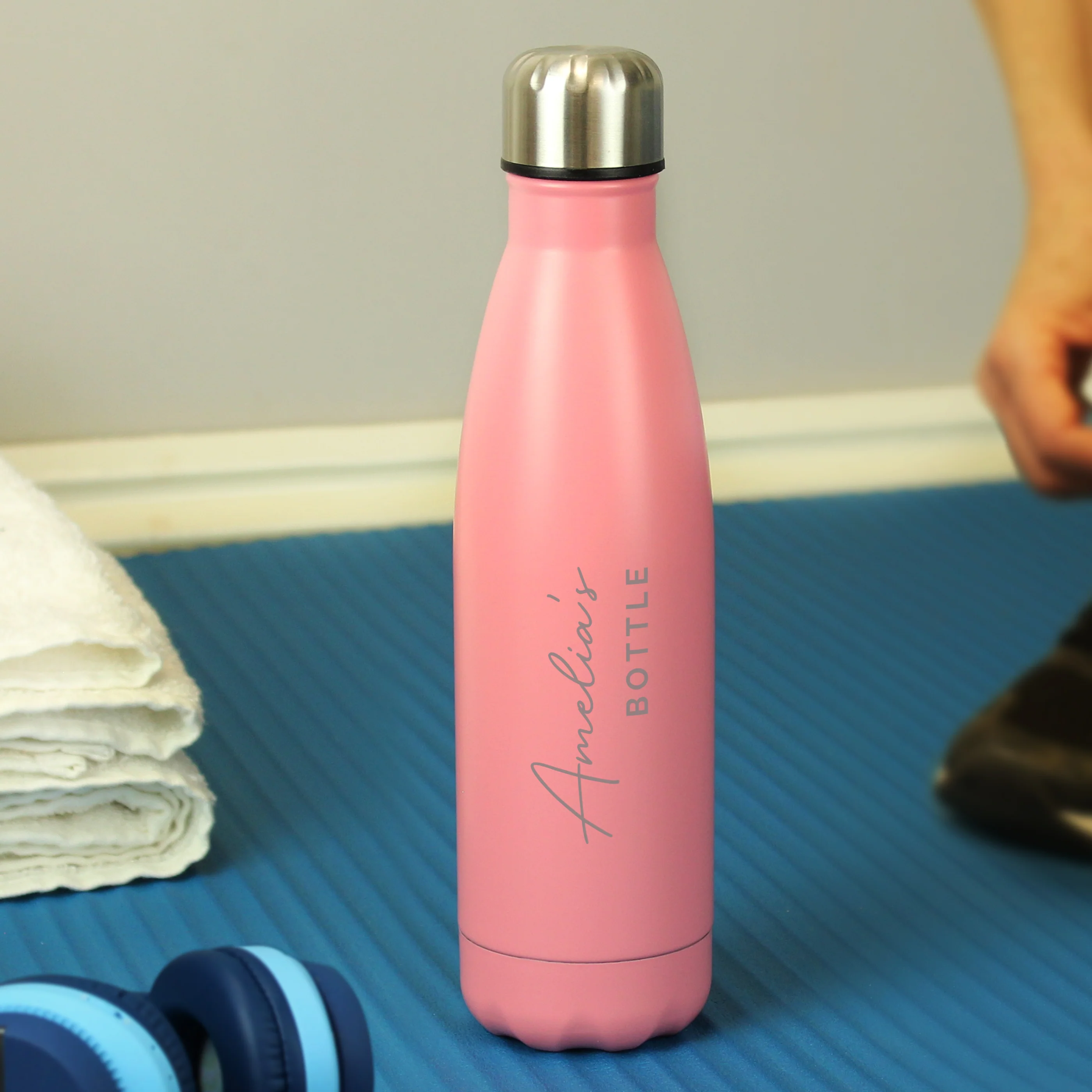 Personalised Pink Metal Insulated Drinks Bottle - Image 4