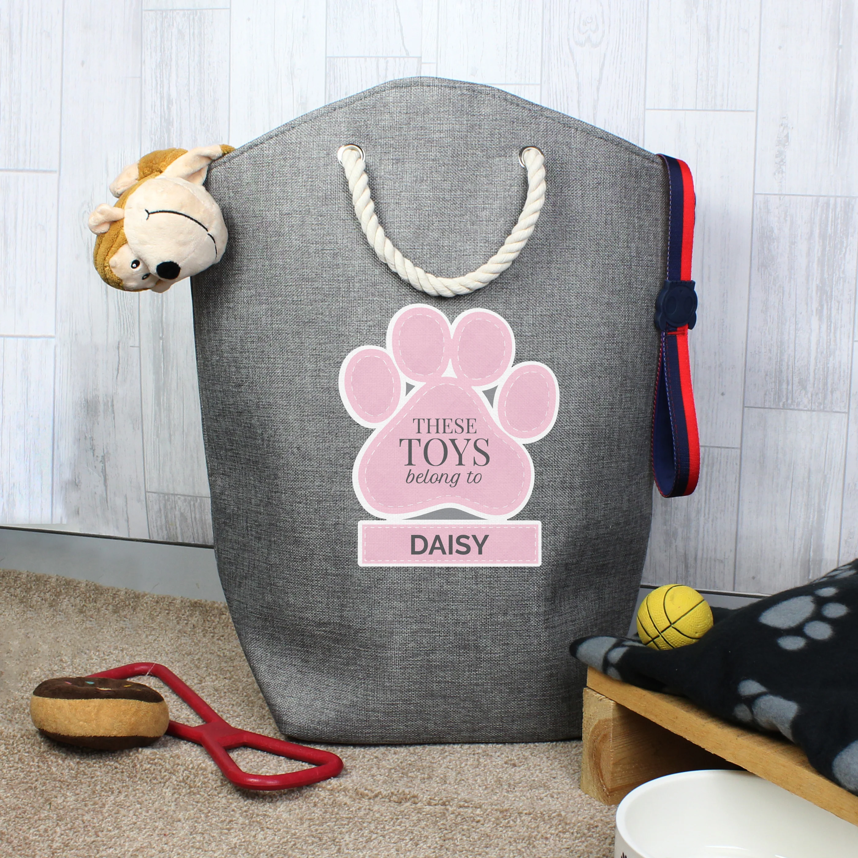 Personalised Pink Pets Storage Bag