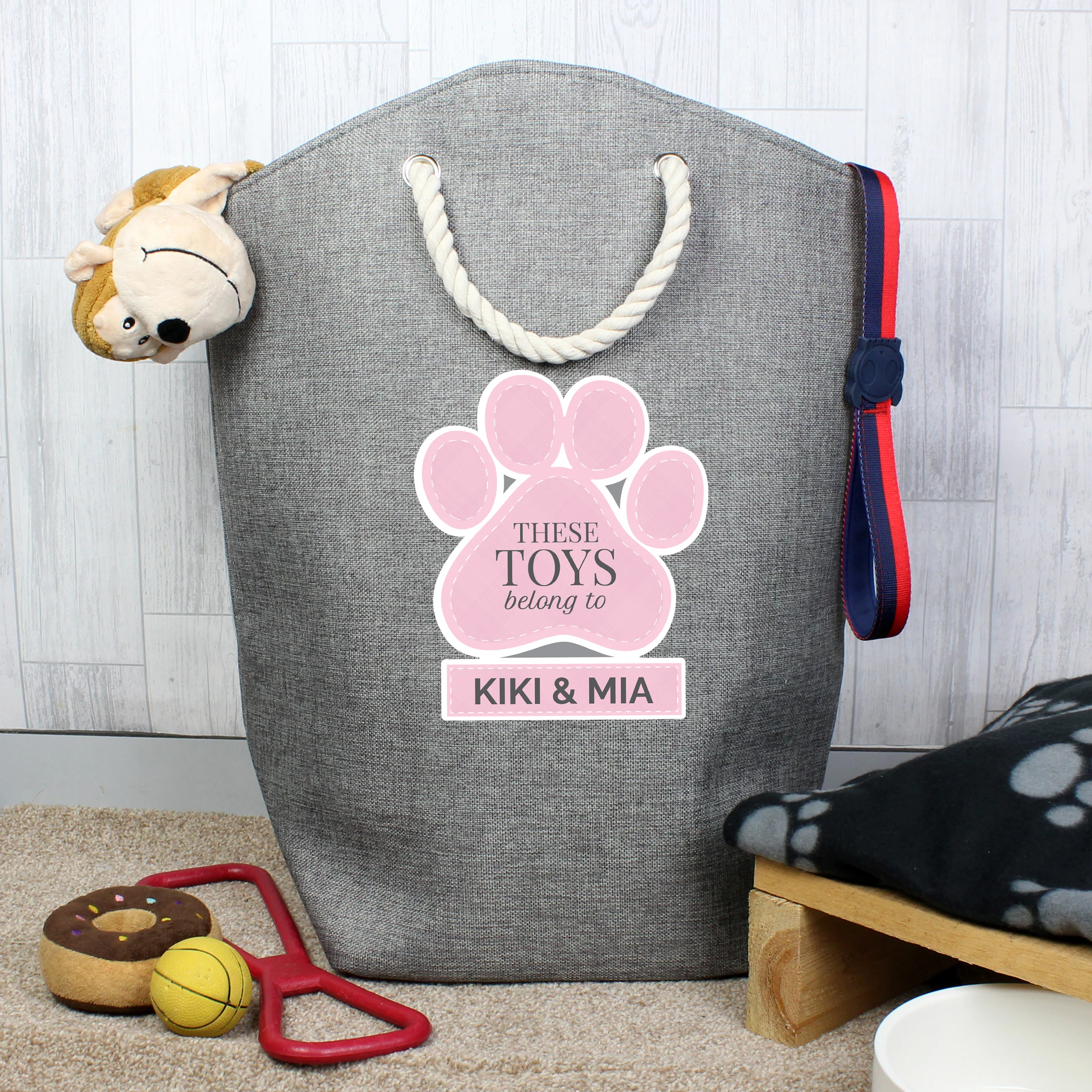 Personalised Pink Pets Storage Bag - Image 5