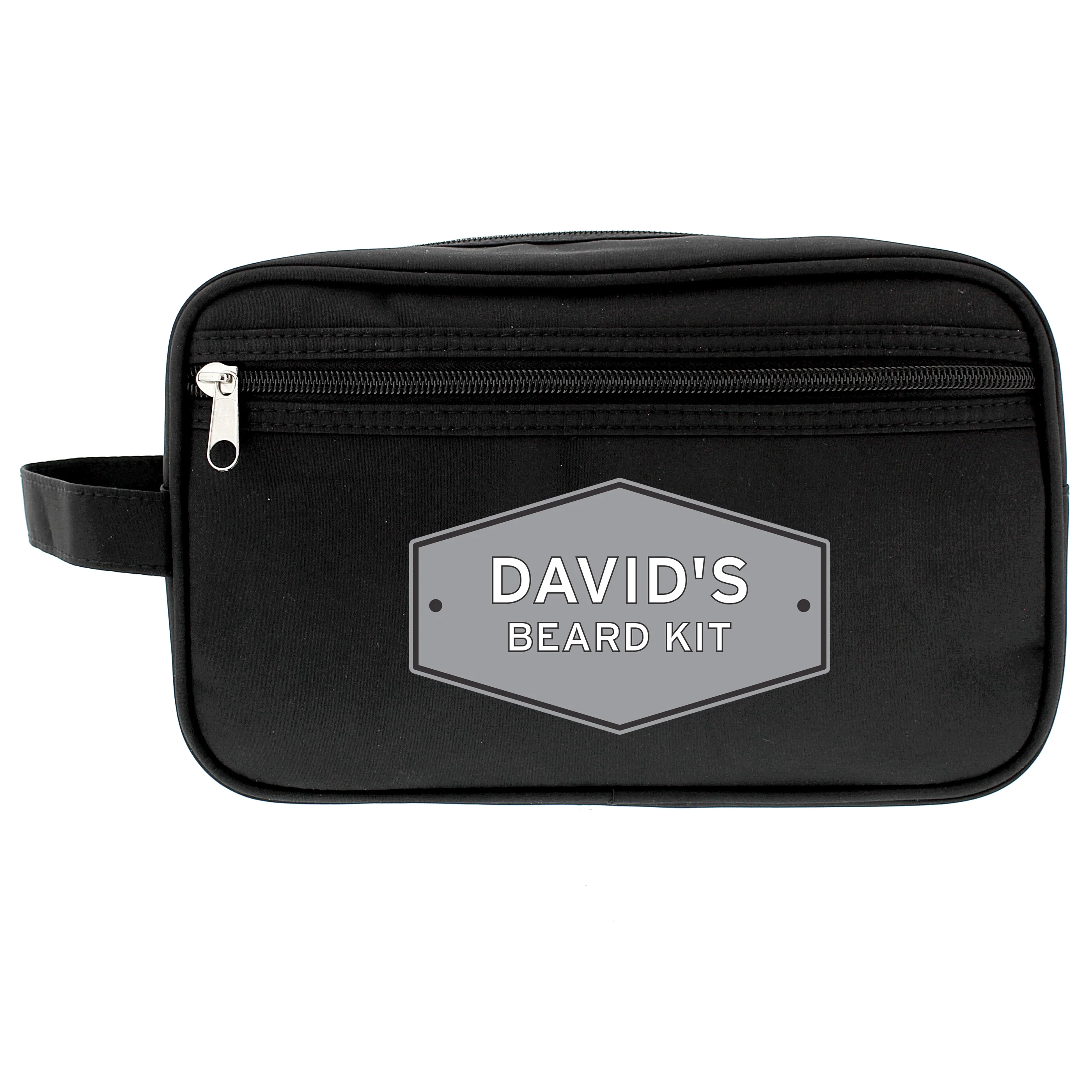 Personalised Plaque Black Toiletry Bag - Image 2