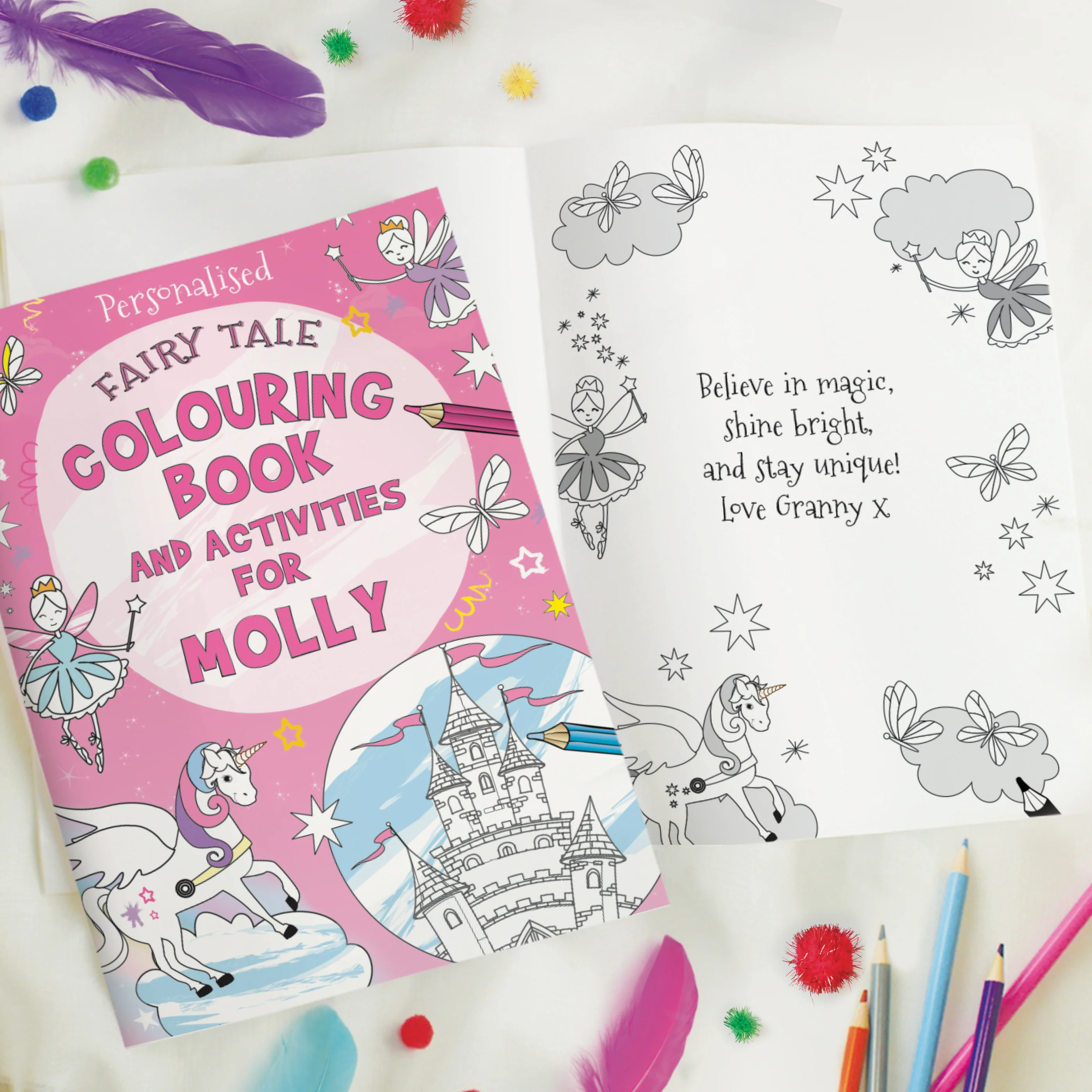 Personalised Princess & Unicorn Colouring Book - Image 3