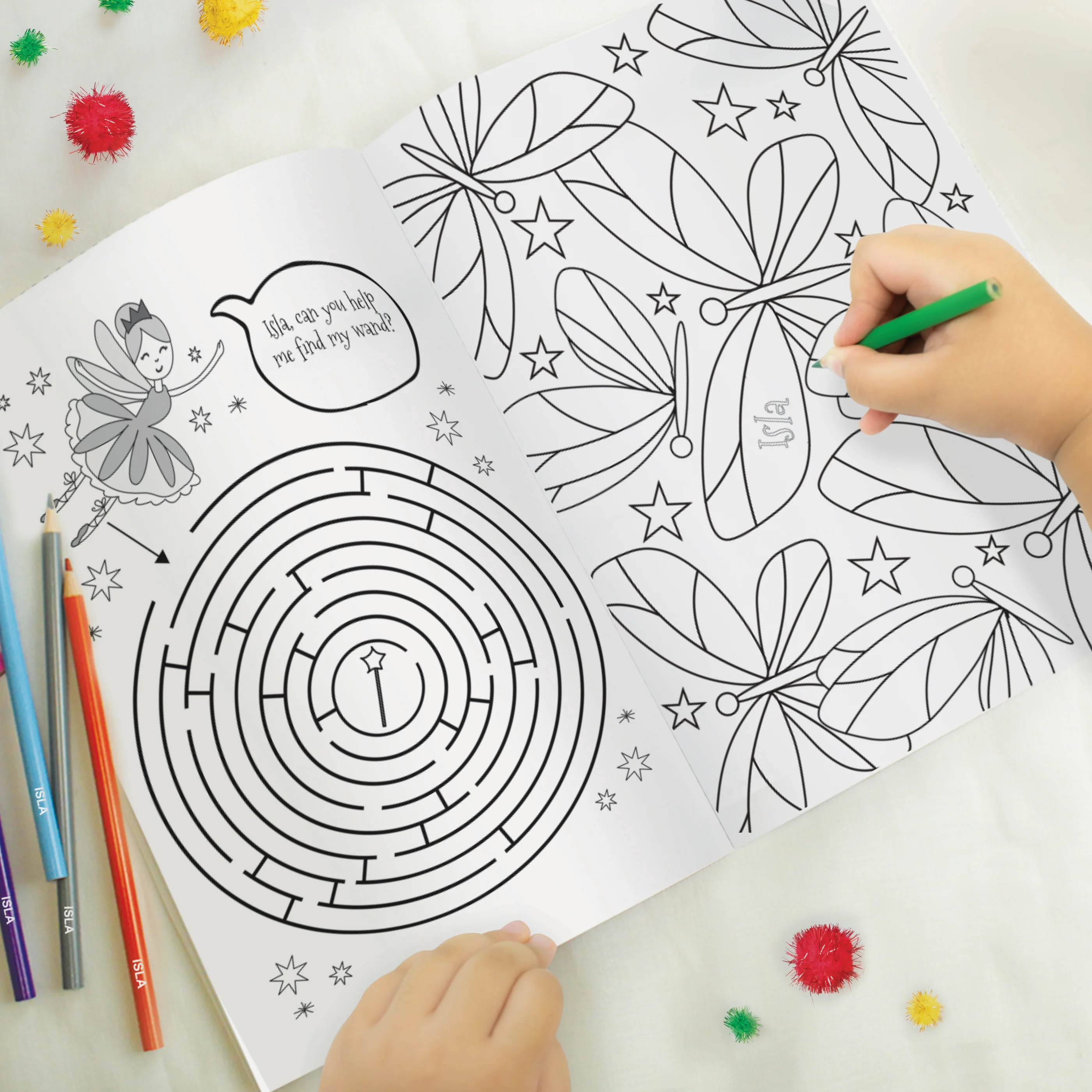 Personalised Princess & Unicorn Colouring Book with Pencil Crayons - Image 7