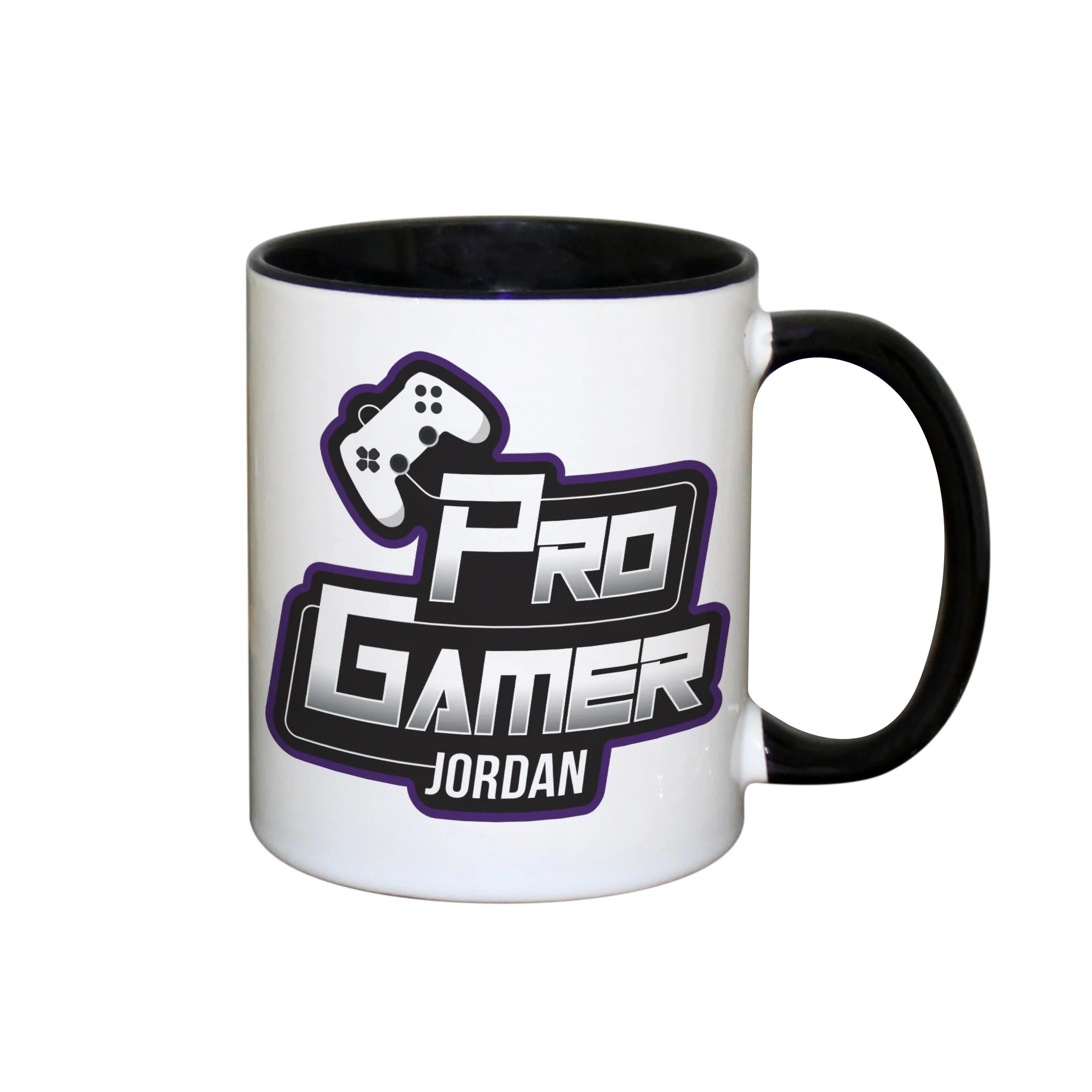 Personalised Pro Gamer Black Handled Mug - Image 2