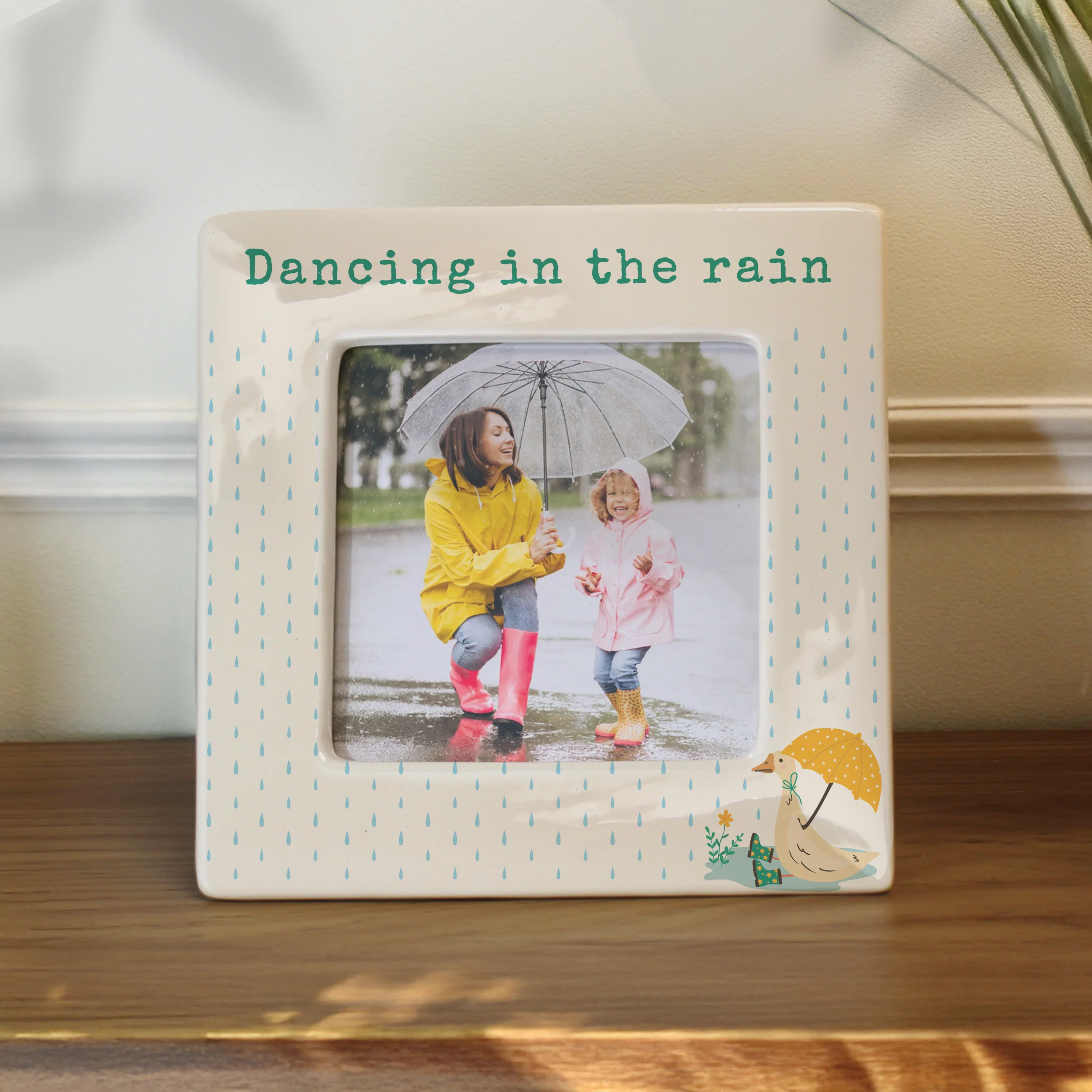 Personalised Puddle Duck Ceramic 4x4 Frame - Image 2