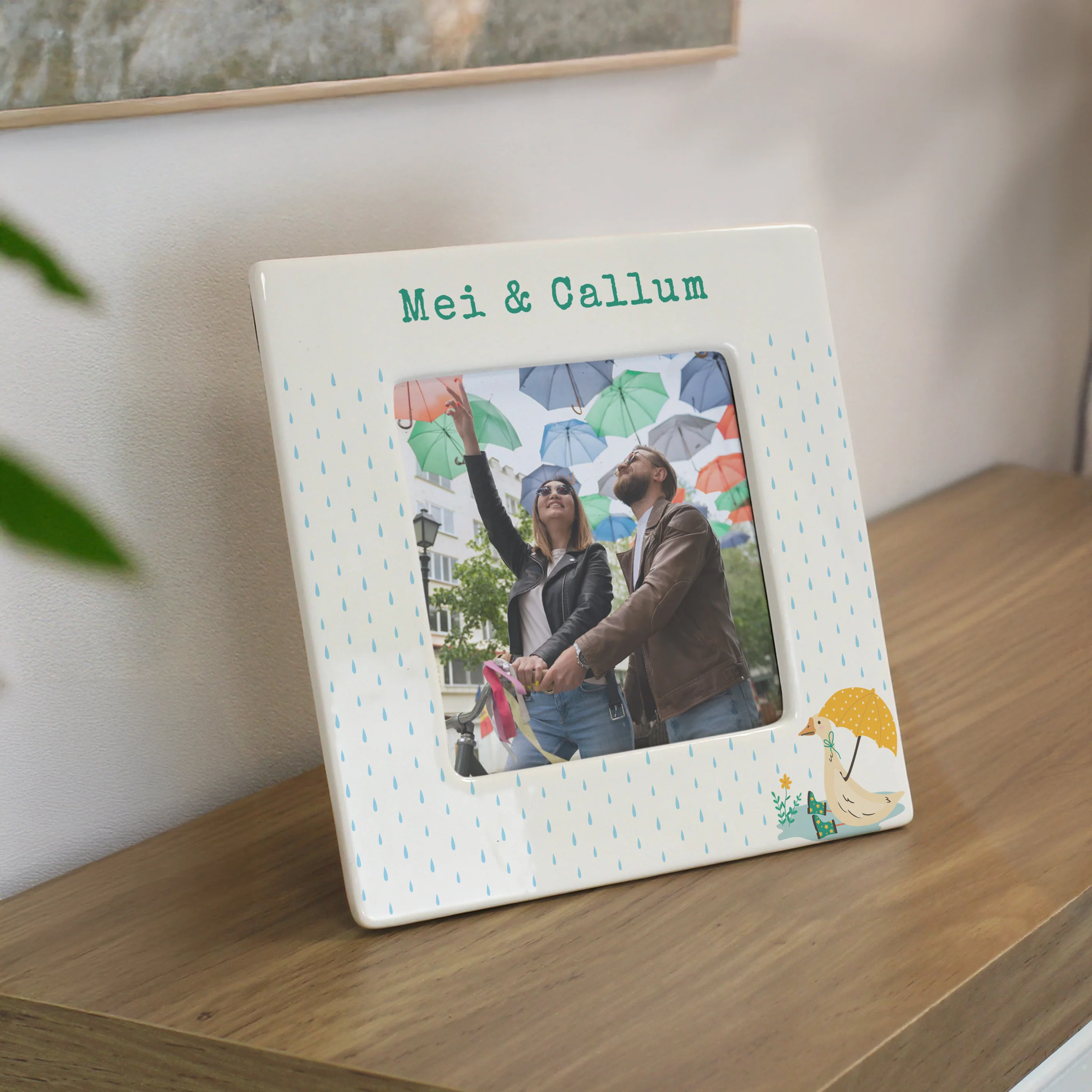 Personalised Puddle Duck Ceramic 4x4 Frame - Image 3