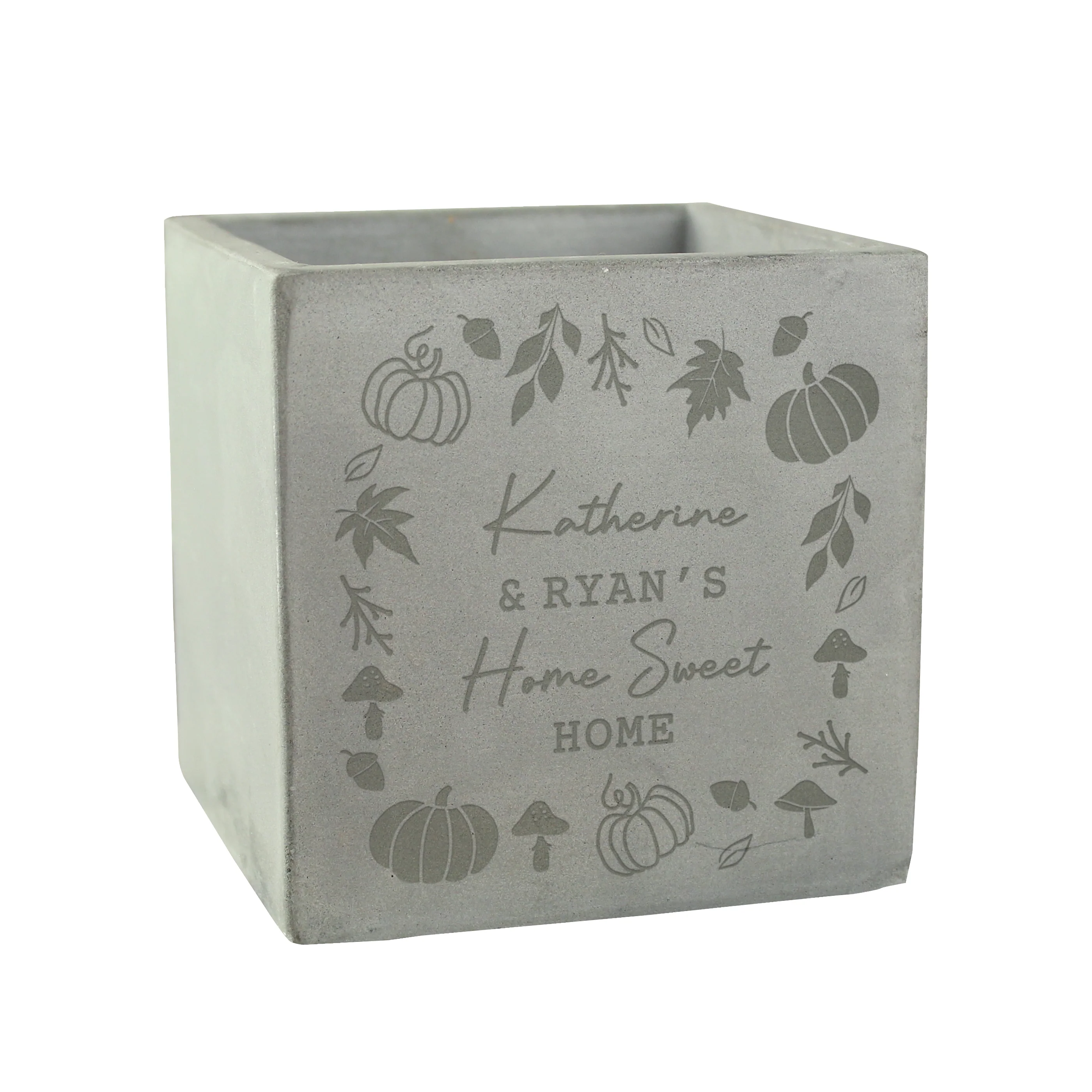 Personalised Pumpkin Concrete Plant Pot - Image 4