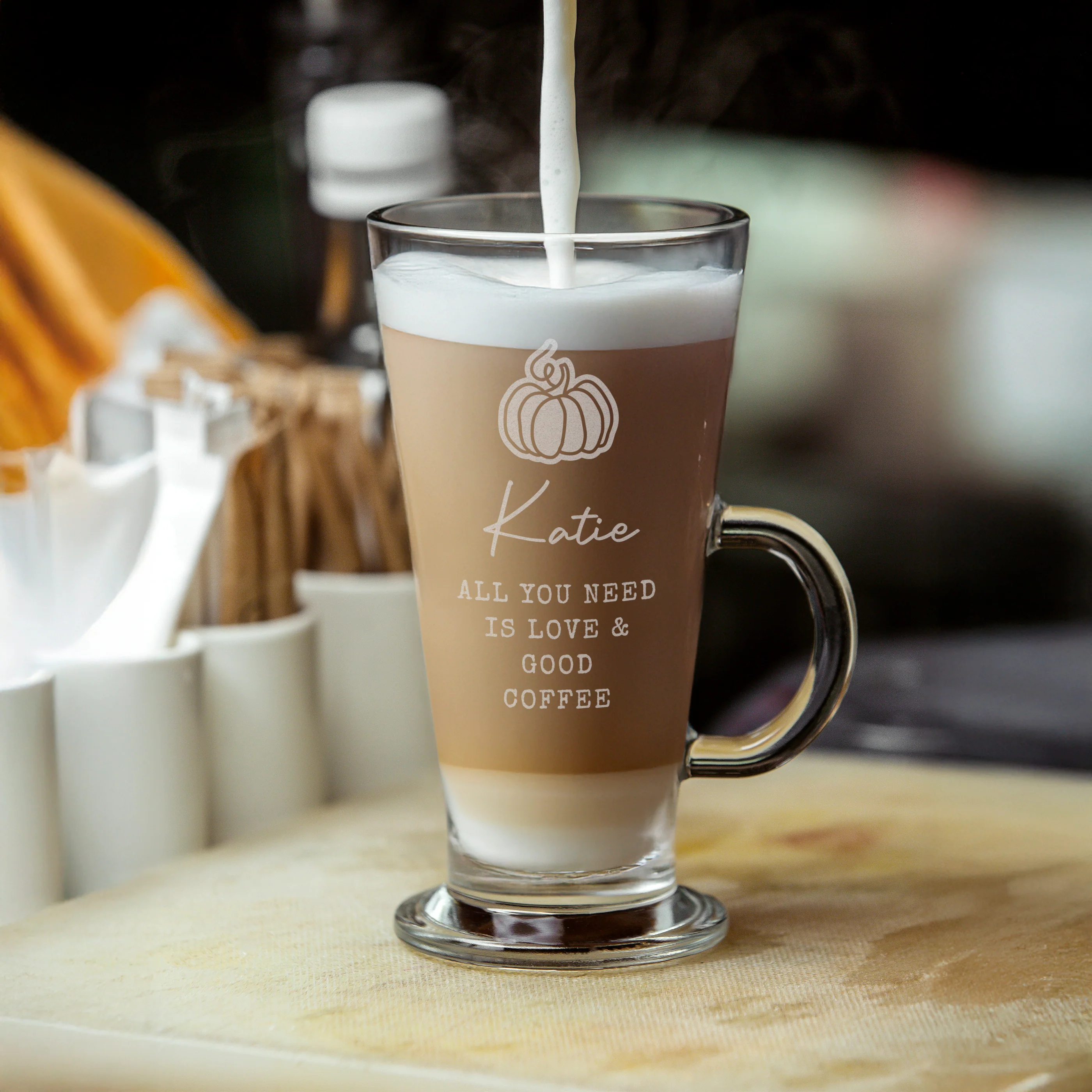 Personalised Pumpkin Latte Glass - Image 3