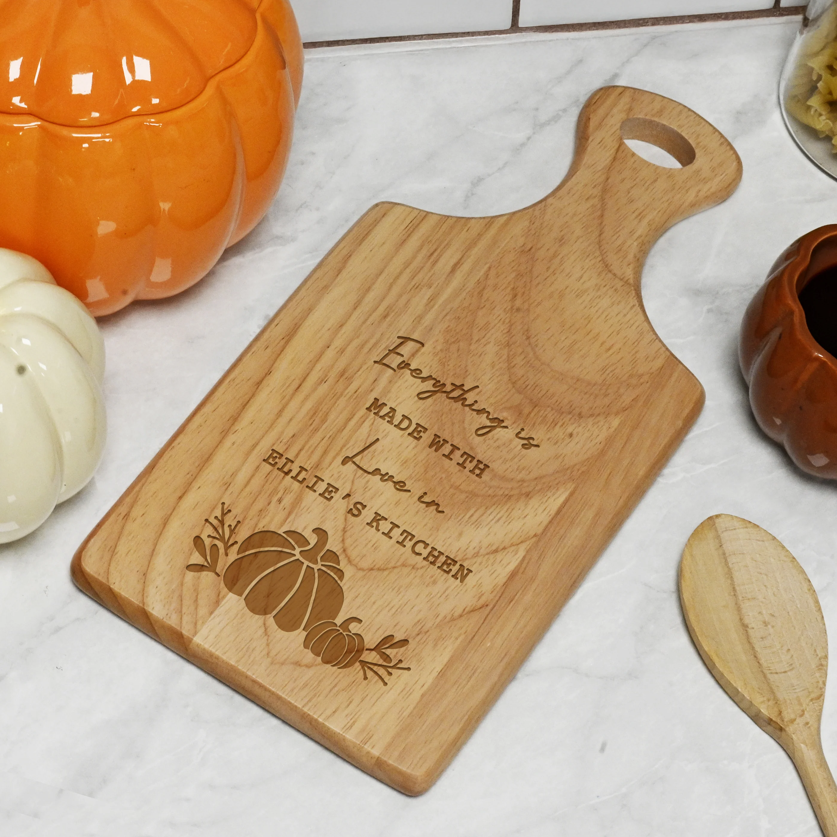 Personalised Pumpkin Paddle Chopping Board - Image 3