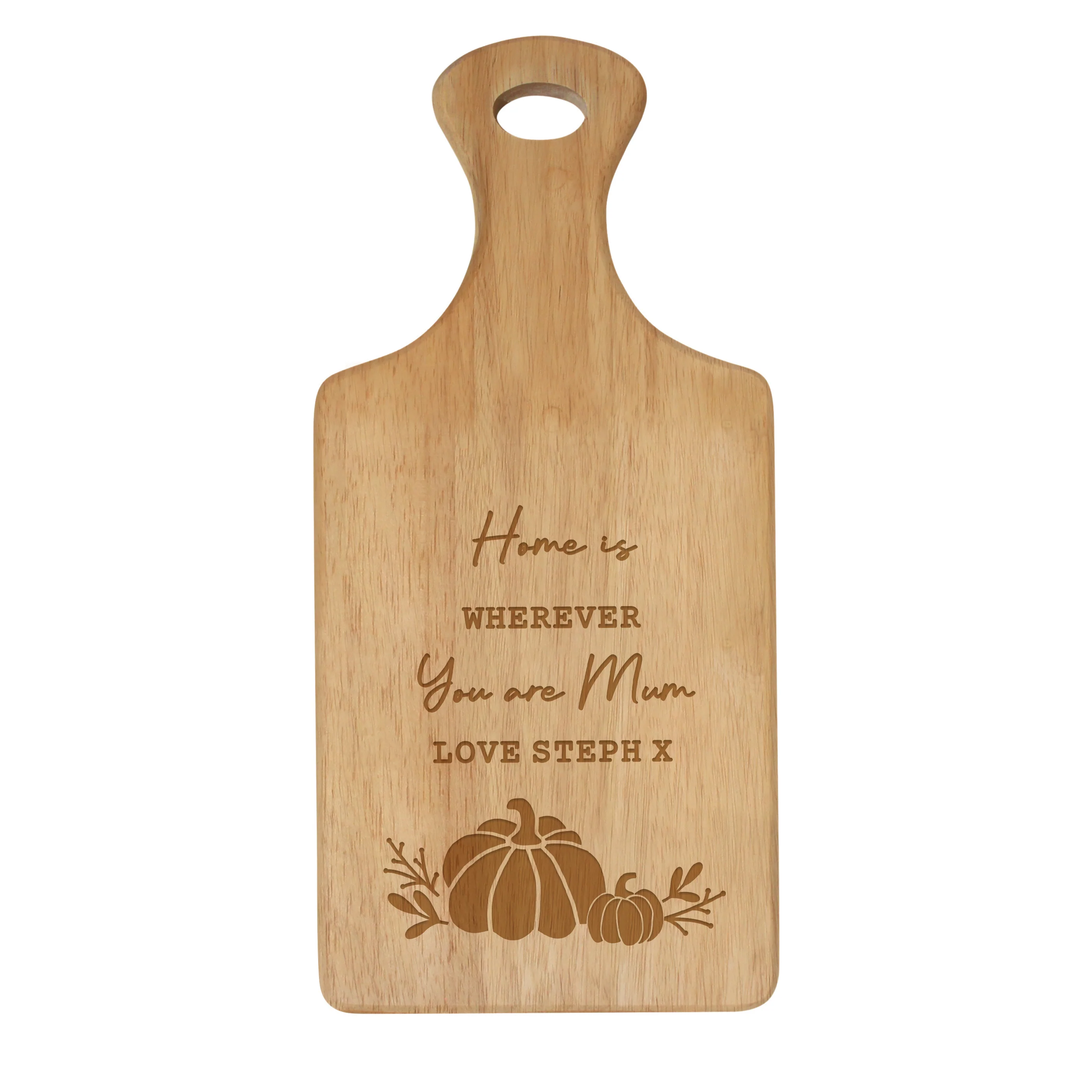 Personalised Pumpkin Paddle Chopping Board - Image 4