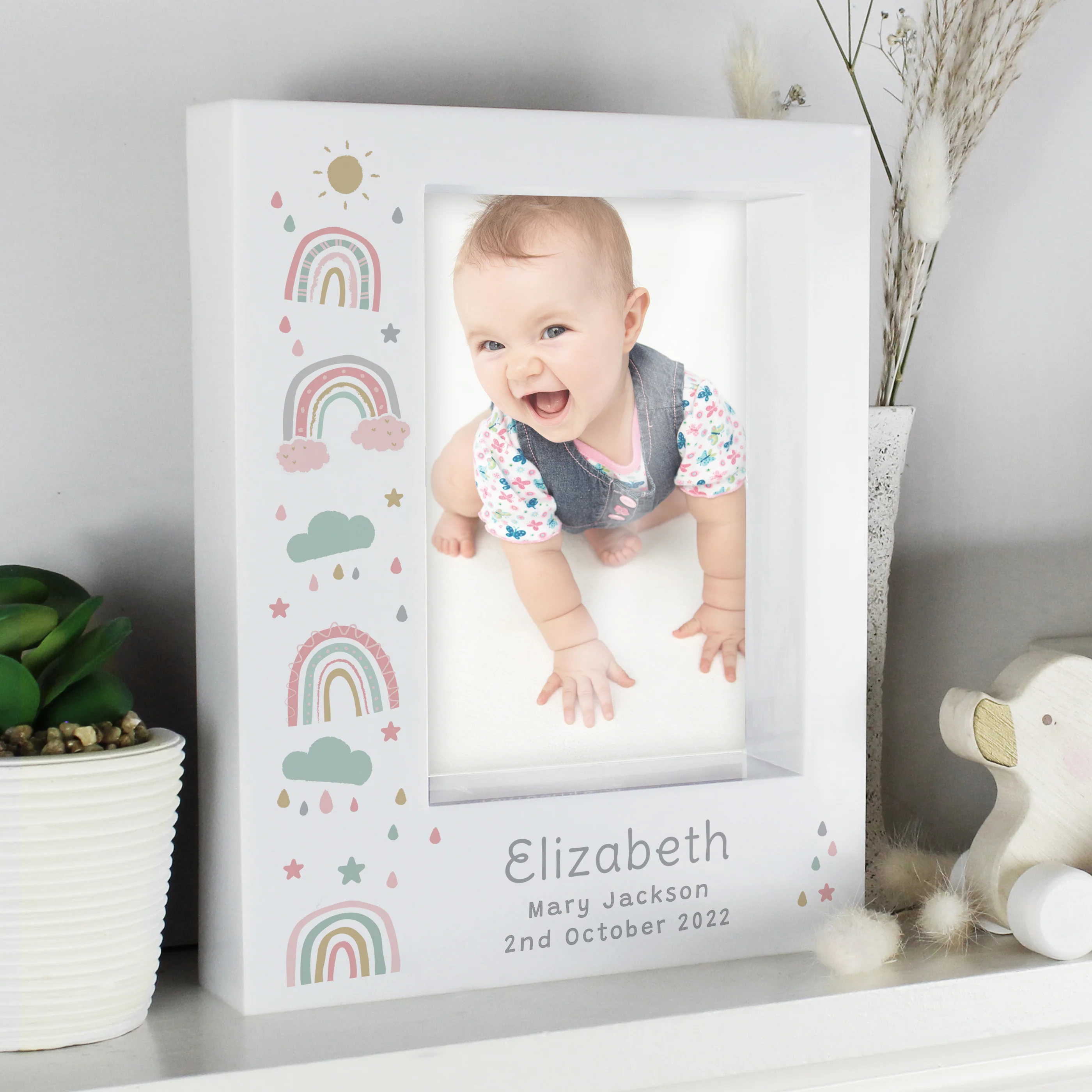 Personalised Rainbow 5x7 Box Photo Frame - Image 3