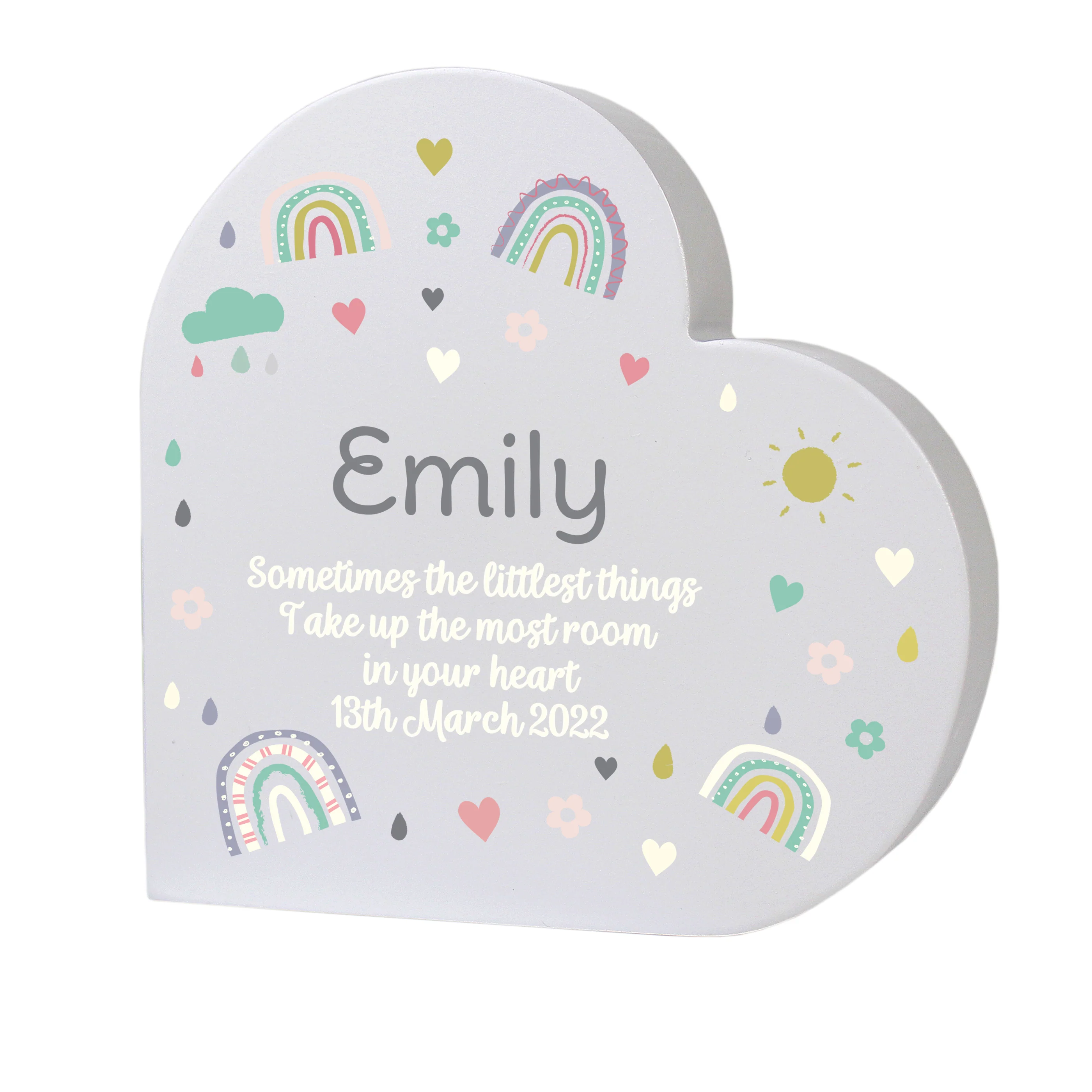 Personalised Rainbow Free Standing Heart ornament - Image 5