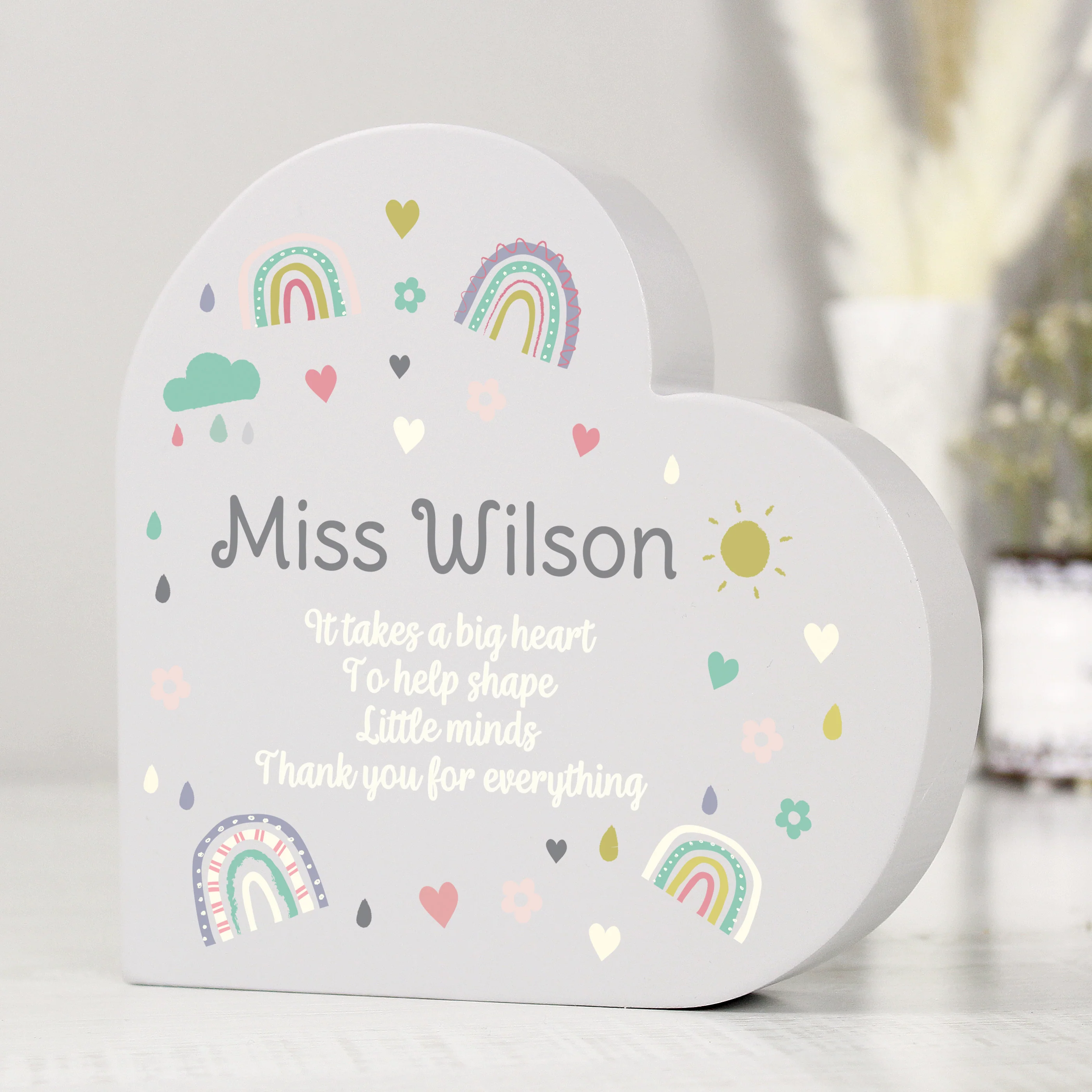 Personalised Rainbow Free Standing Heart ornament - Image 6