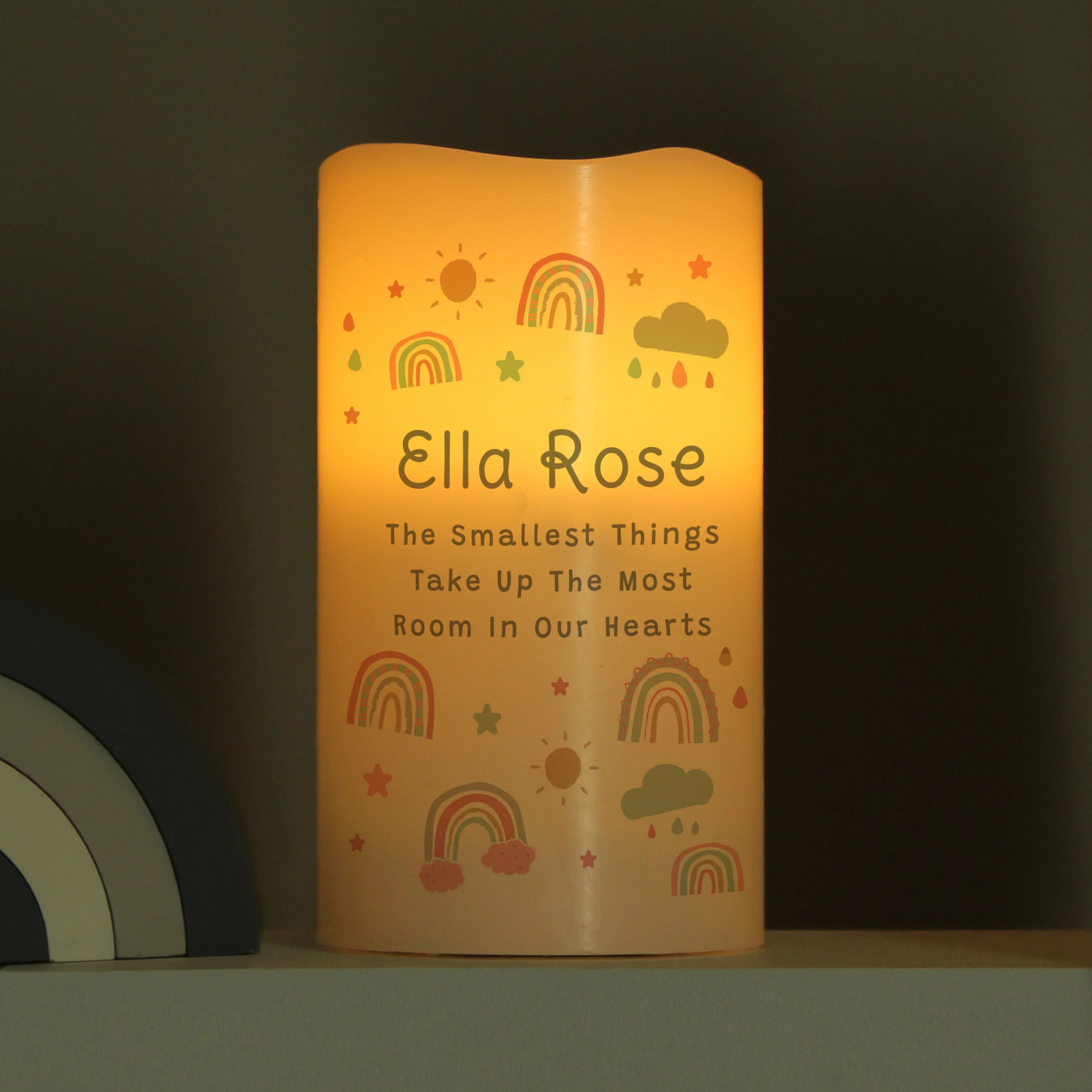 Personalised Rainbow Night Light LED Candle - Image 4
