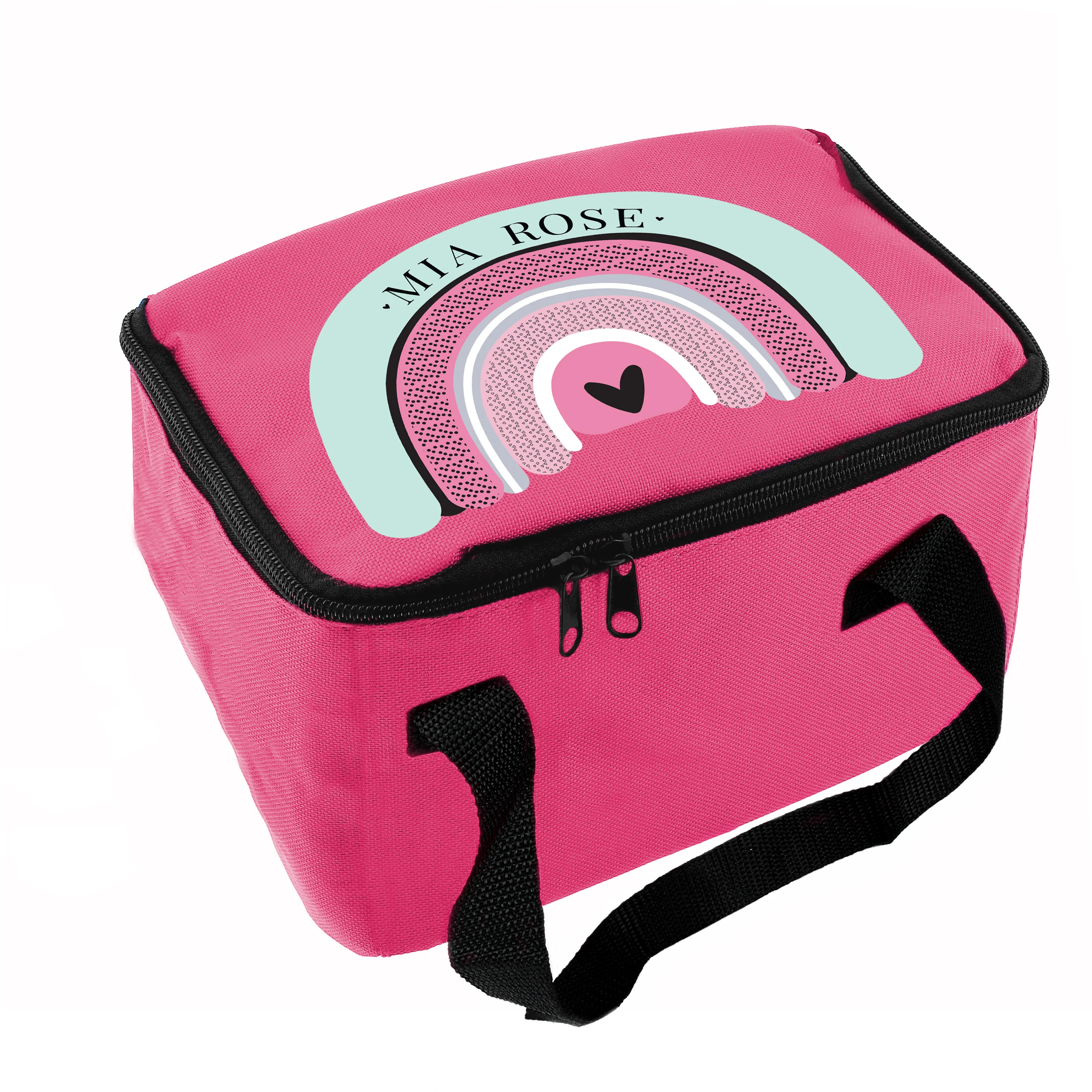 Personalised Rainbow Pink Lunch Bag - Image 5