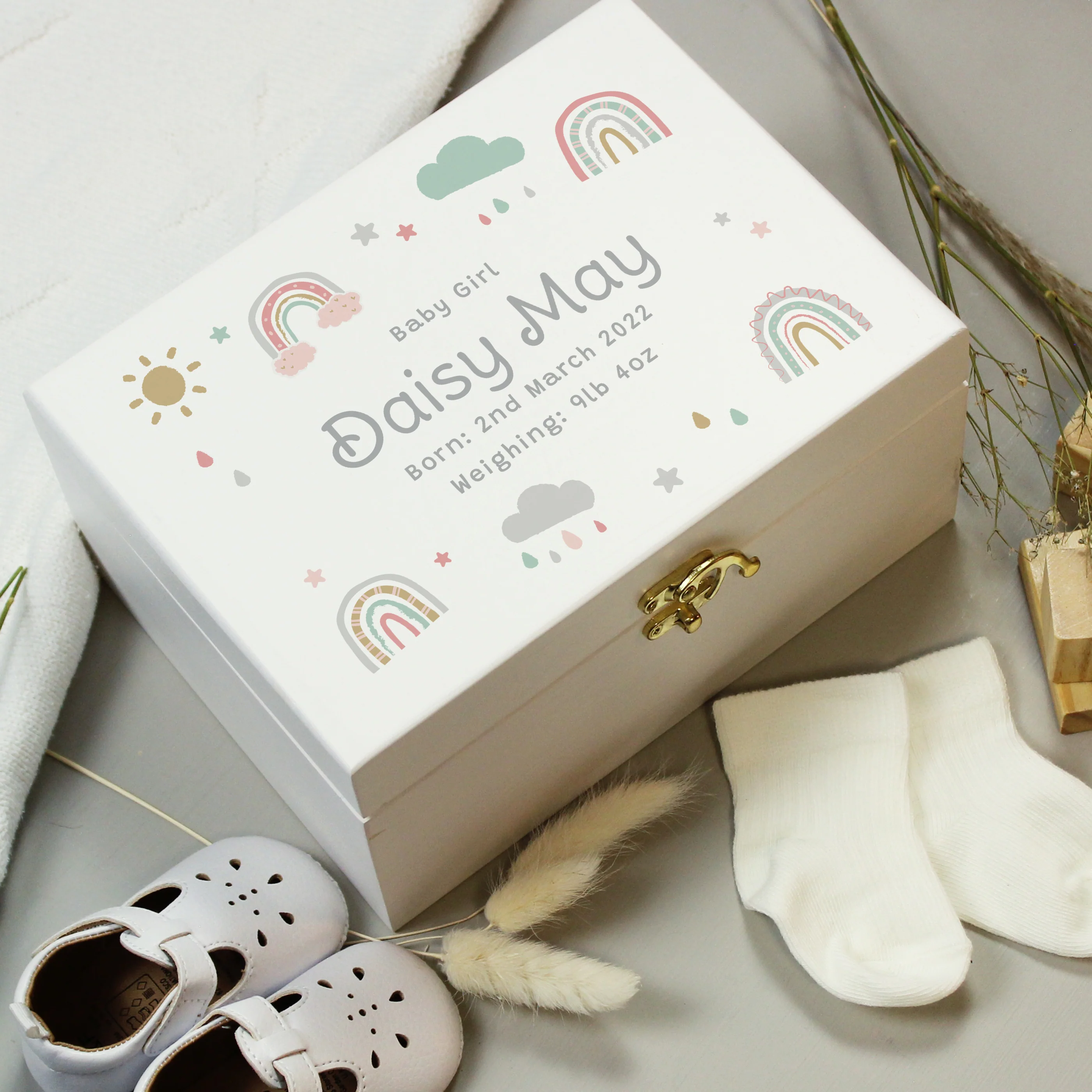 Personalised Rainbow Small Wooden Keepsake Box - Image 8