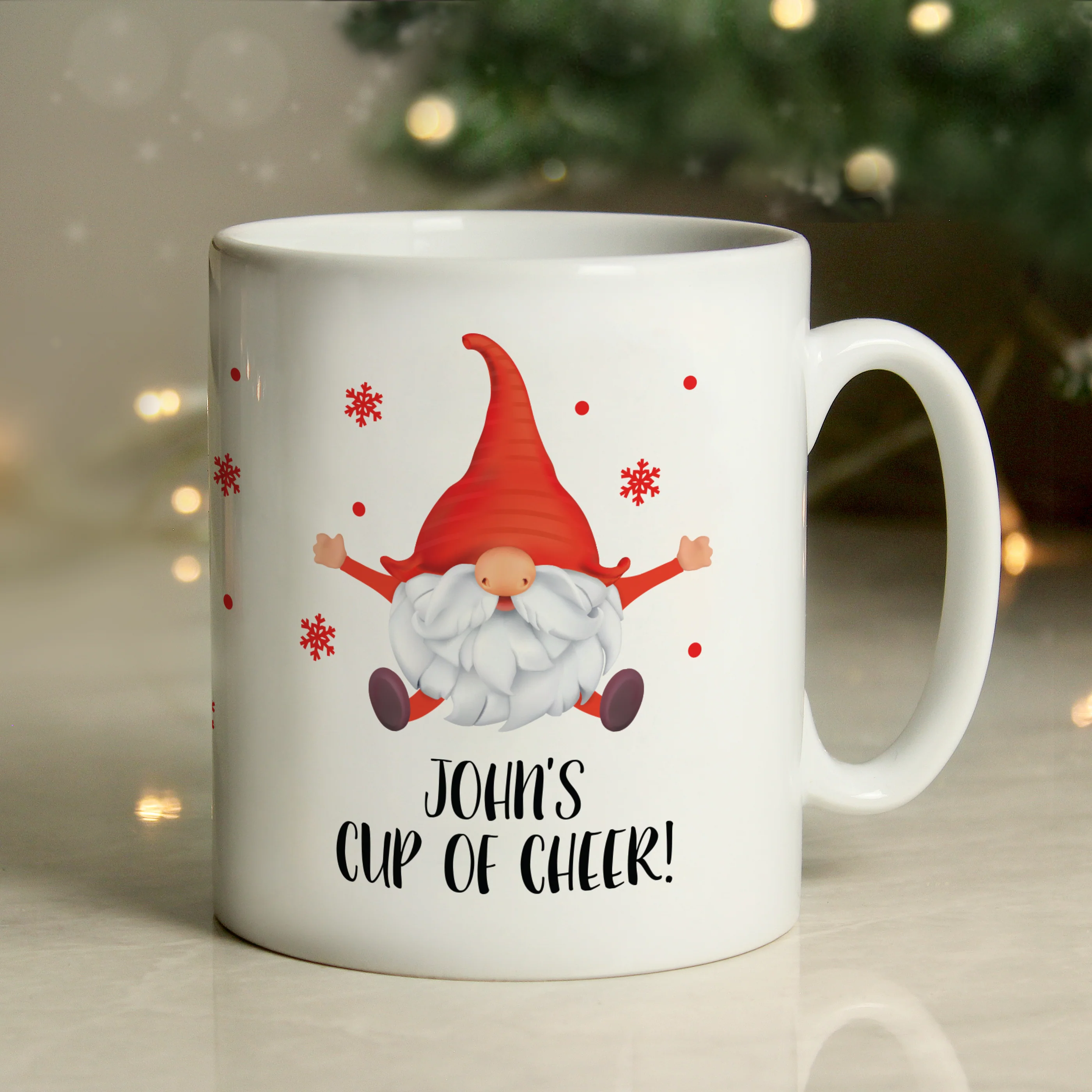 Personalised Red Gonk Christmas Mug - Image 2