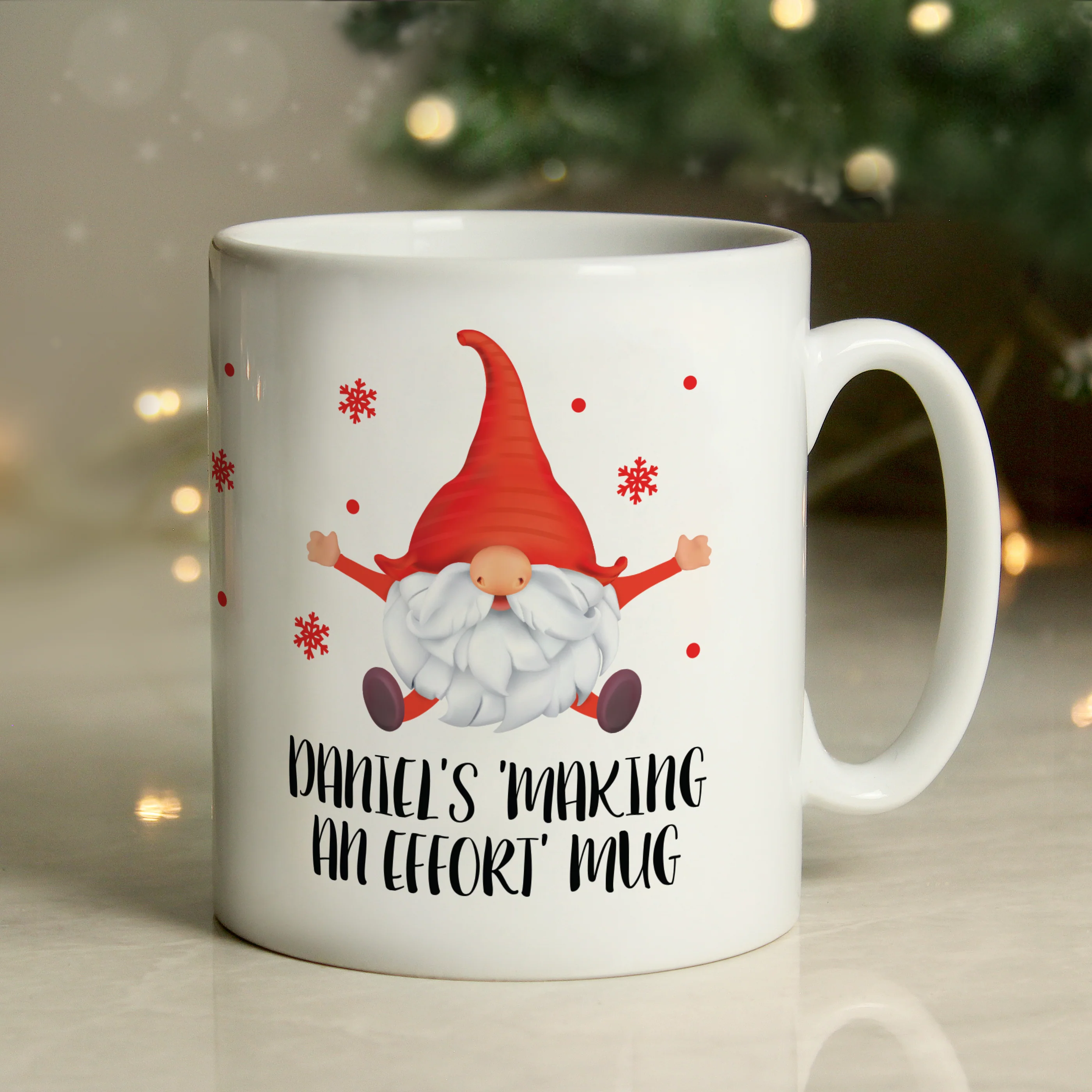 Personalised Red Gonk Christmas Mug - Image 4