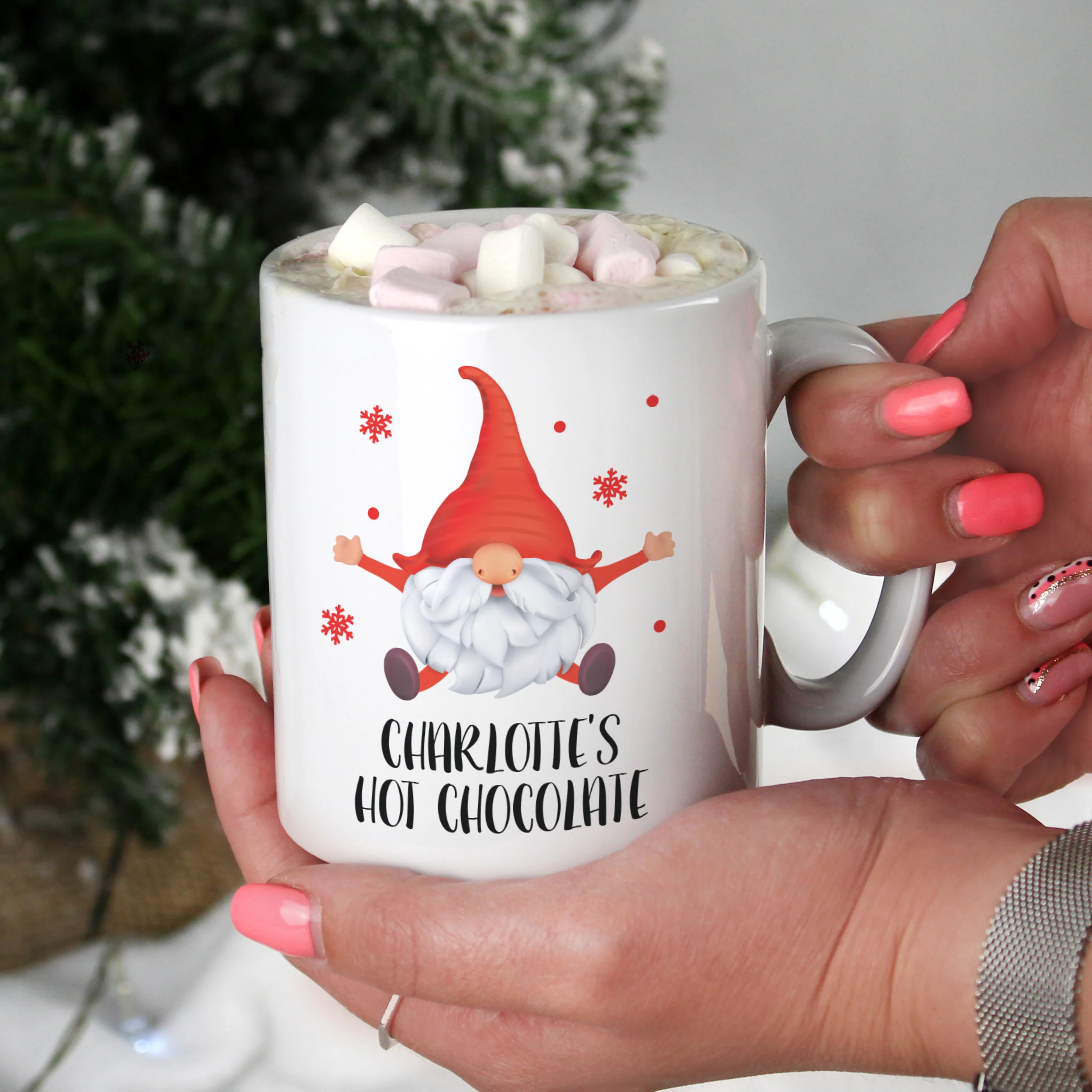 Personalised Red Gonk Christmas Mug - Image 6