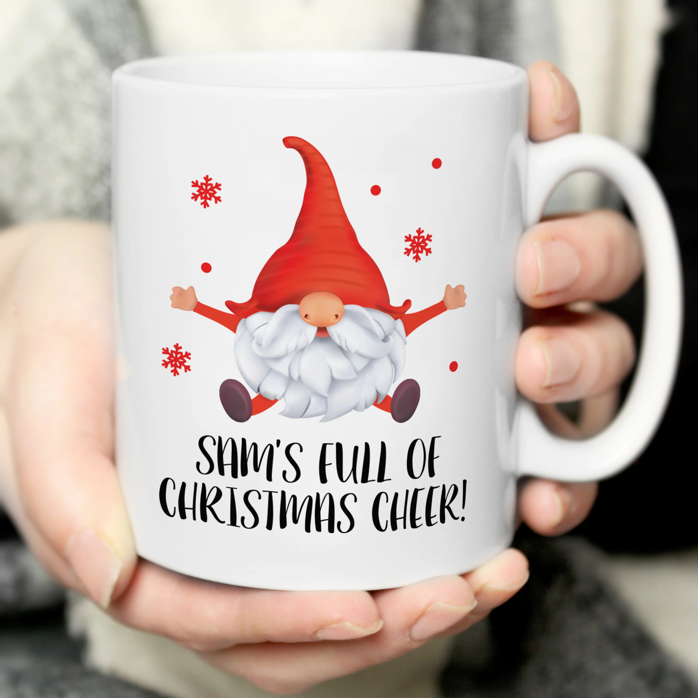 Personalised Red Gonk Christmas Mug - Image 7
