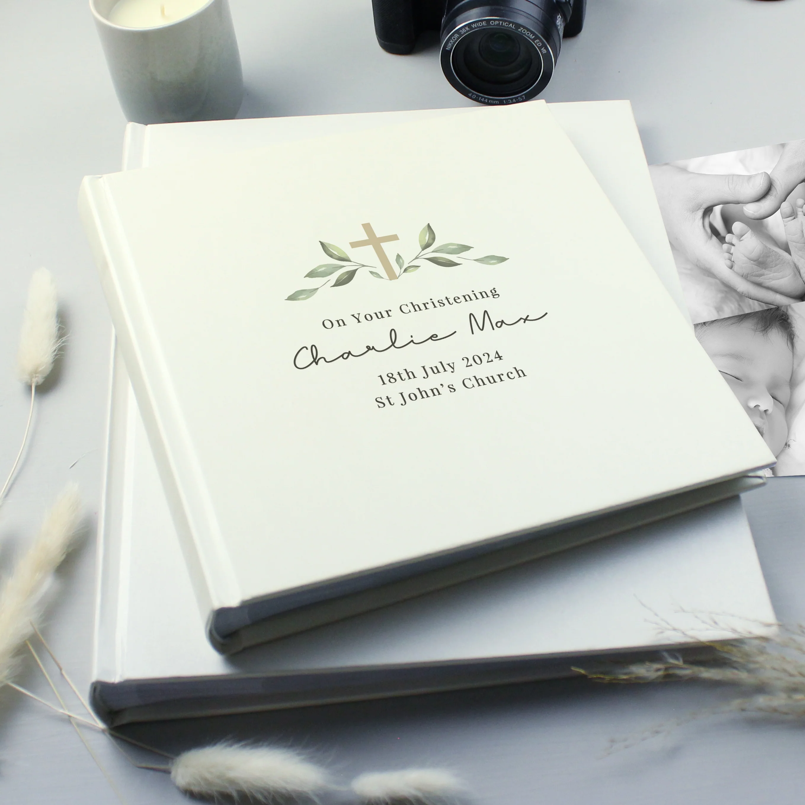 Personalised Religious Cross Square Photo Album - Image 2