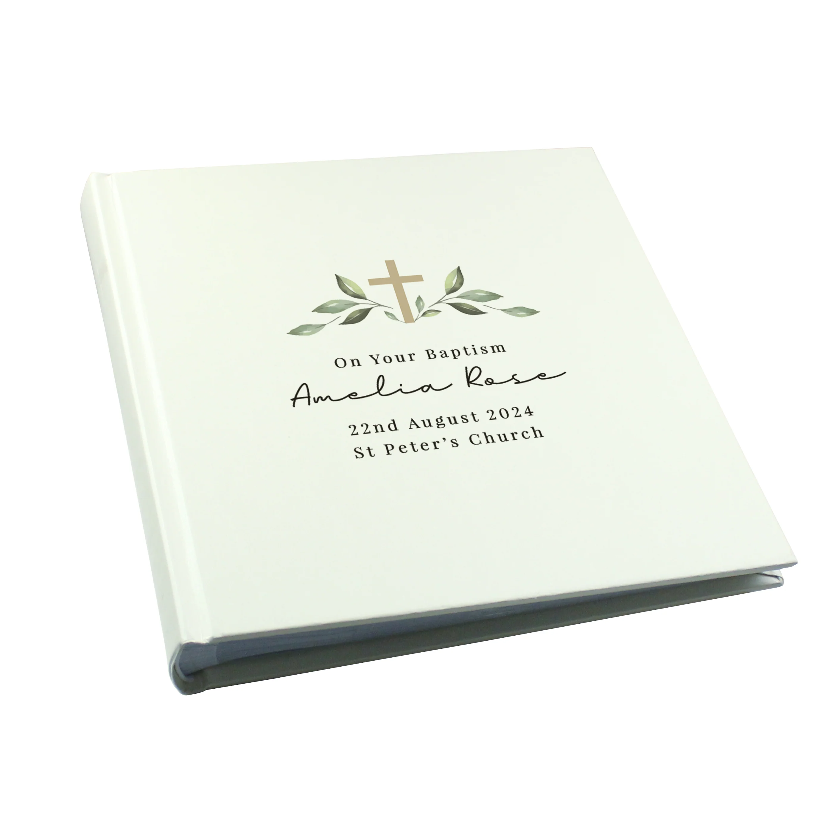 Personalised Religious Cross Square Photo Album - Image 5