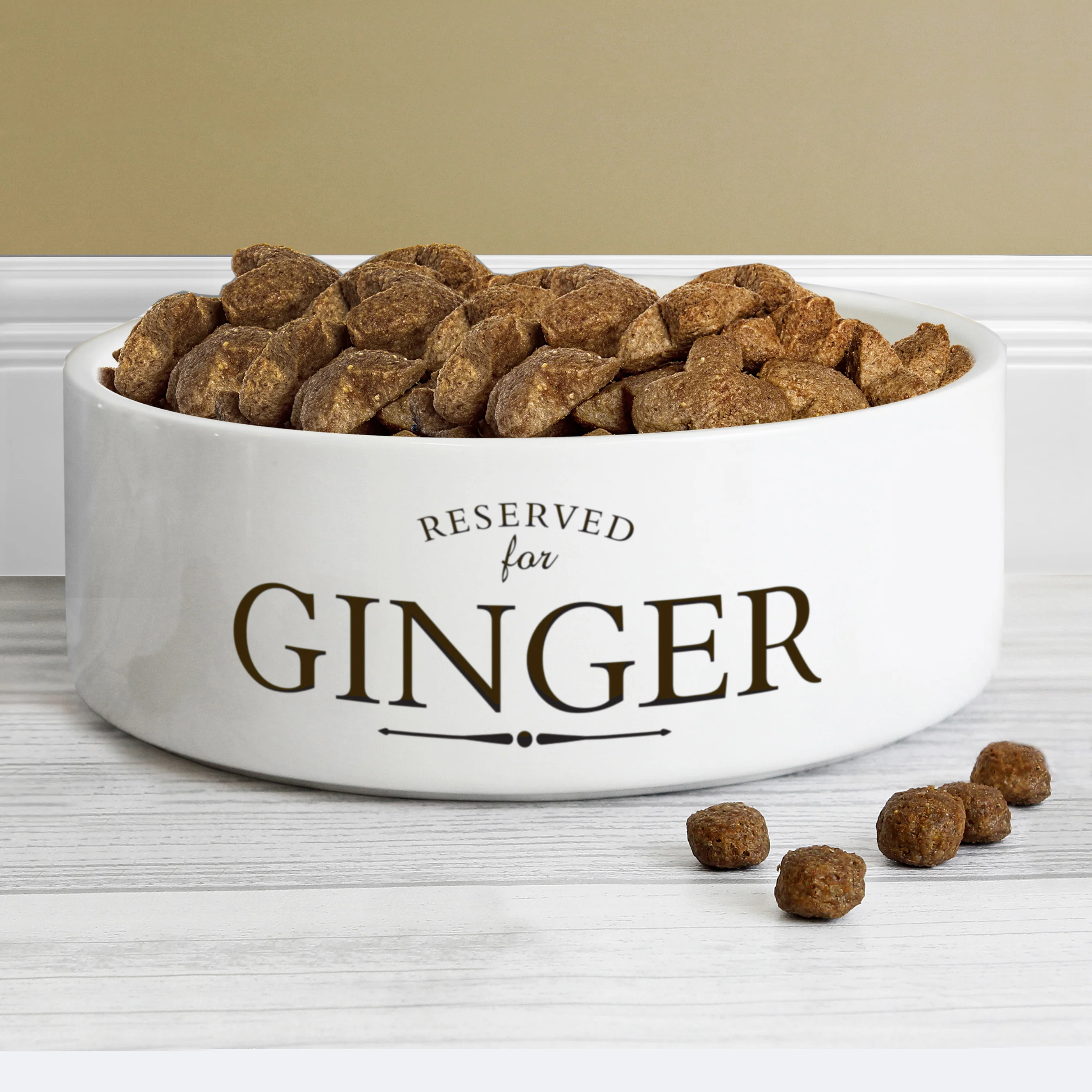Personalised Reserved For 14cm Medium White Pet Bowl - Image 3