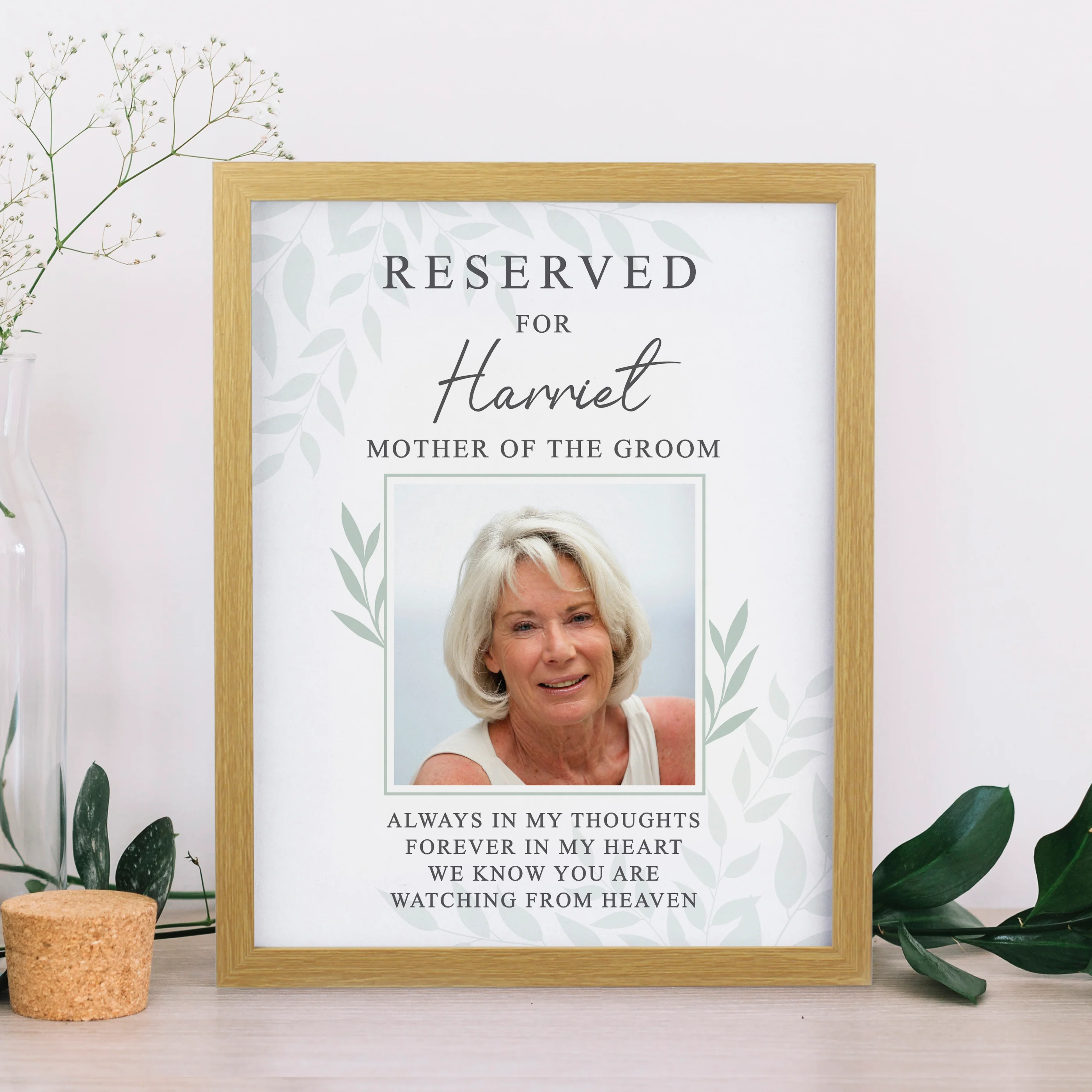 Personalised Reserved For Photo Upload Oak Poster Frame - Image 2