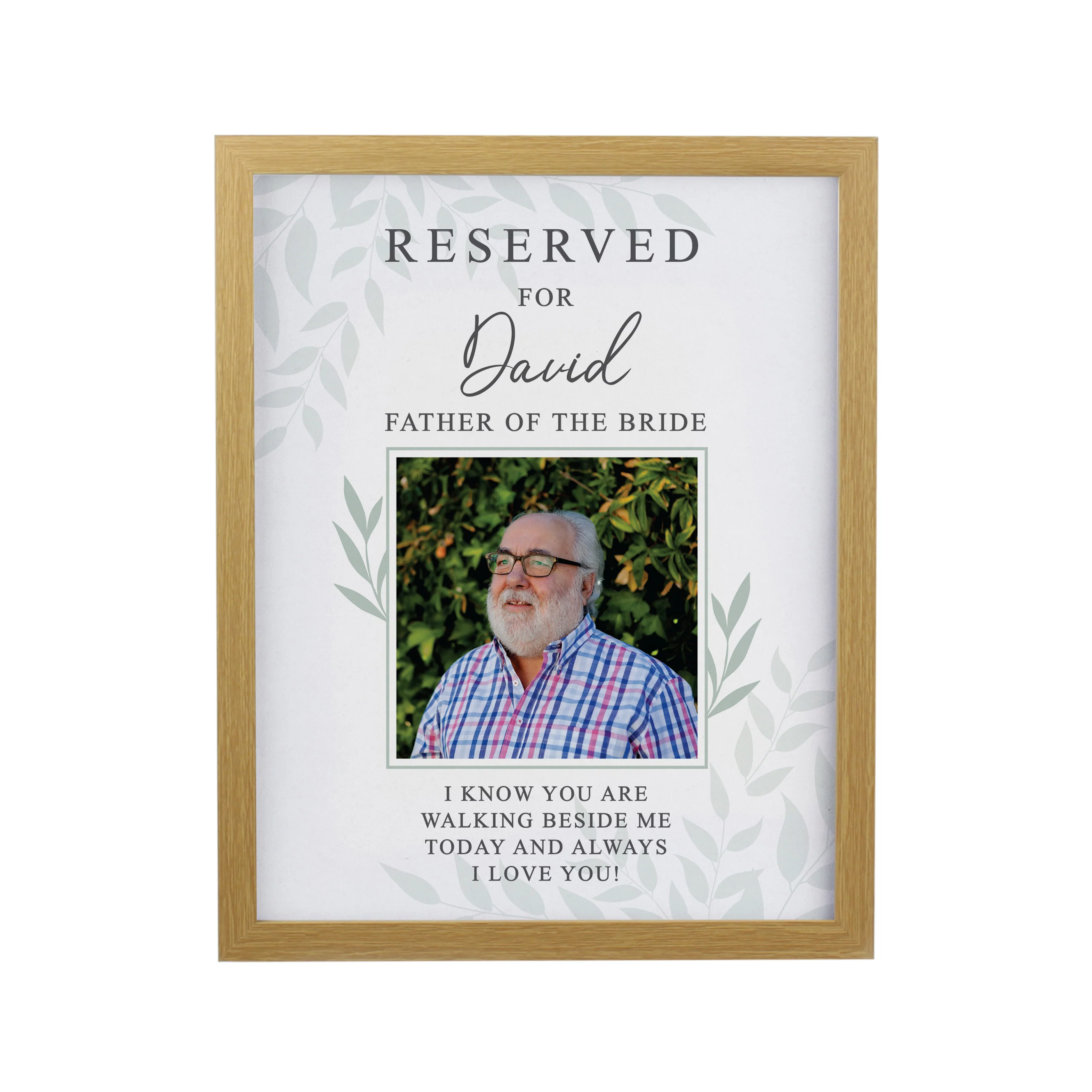 Personalised Reserved For Photo Upload Oak Poster Frame - Image 4