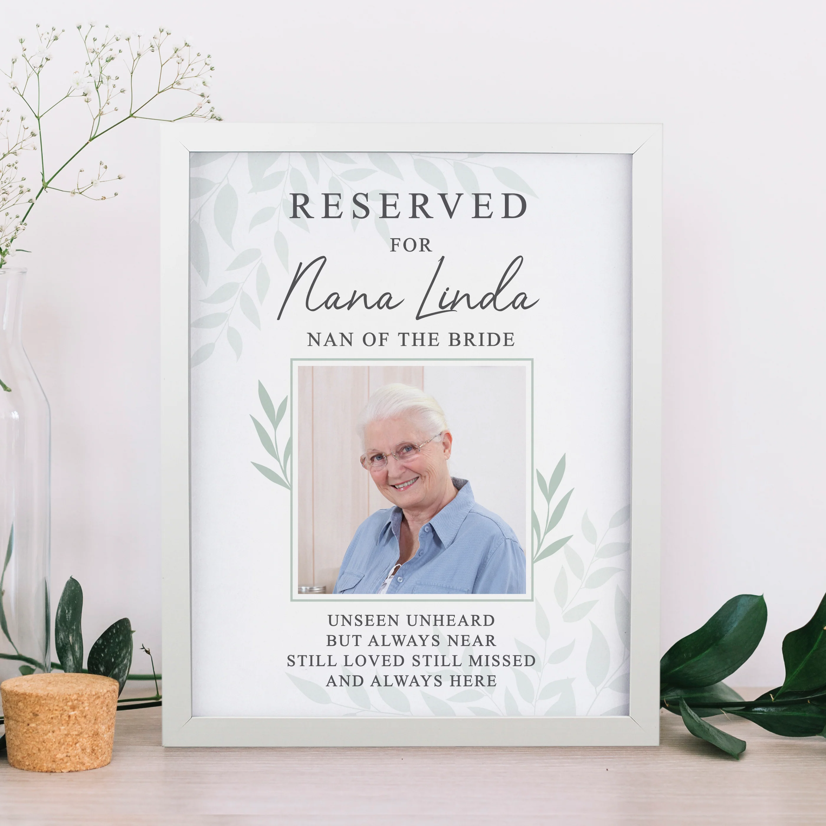 Personalised Reserved For Photo Upload White Poster Frame - Image 2