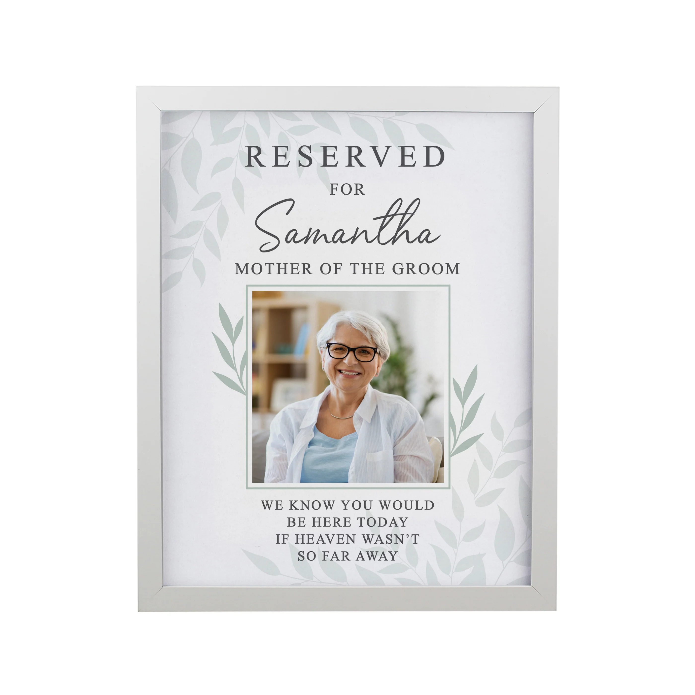 Personalised Reserved For Photo Upload White Poster Frame - Image 4
