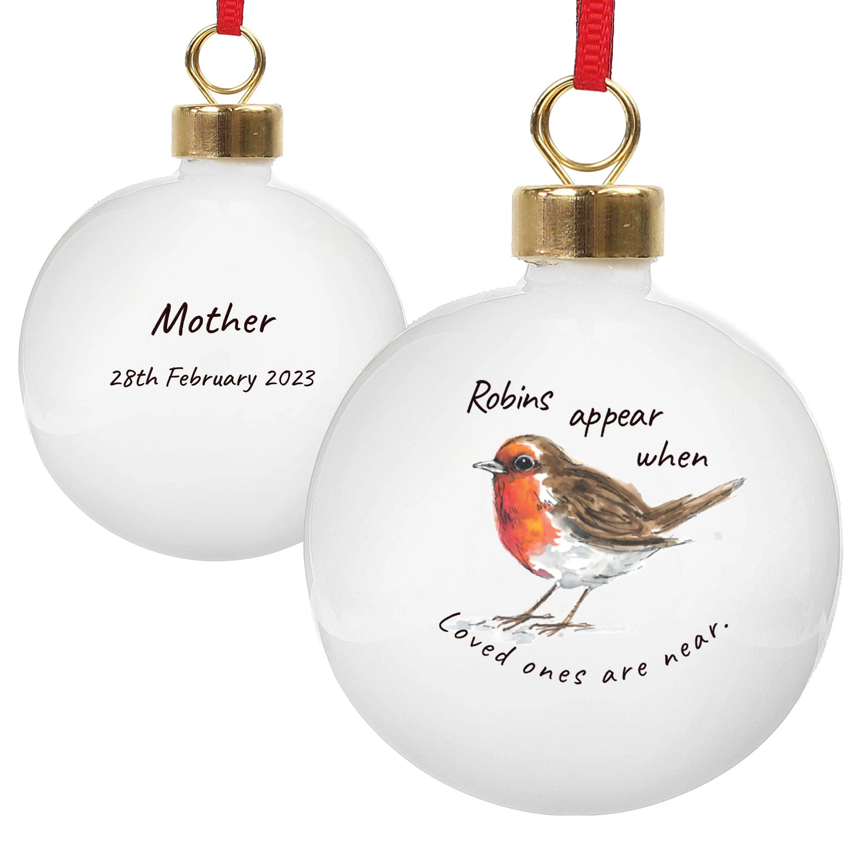Personalised Robins Appear Bauble - Image 5
