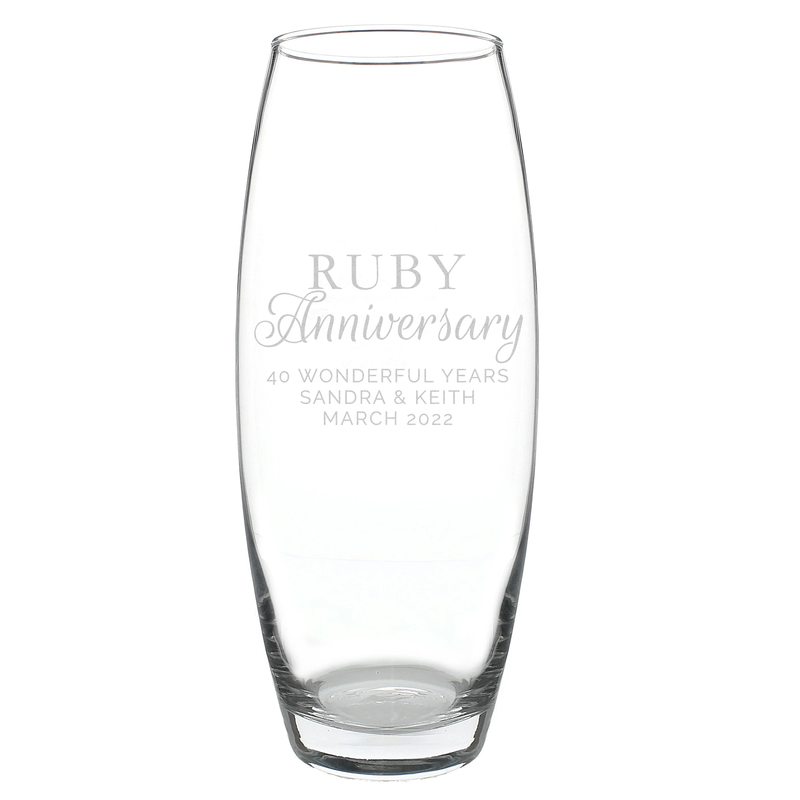 Personalised 'Ruby Anniversary' Bullet Vase - Image 2