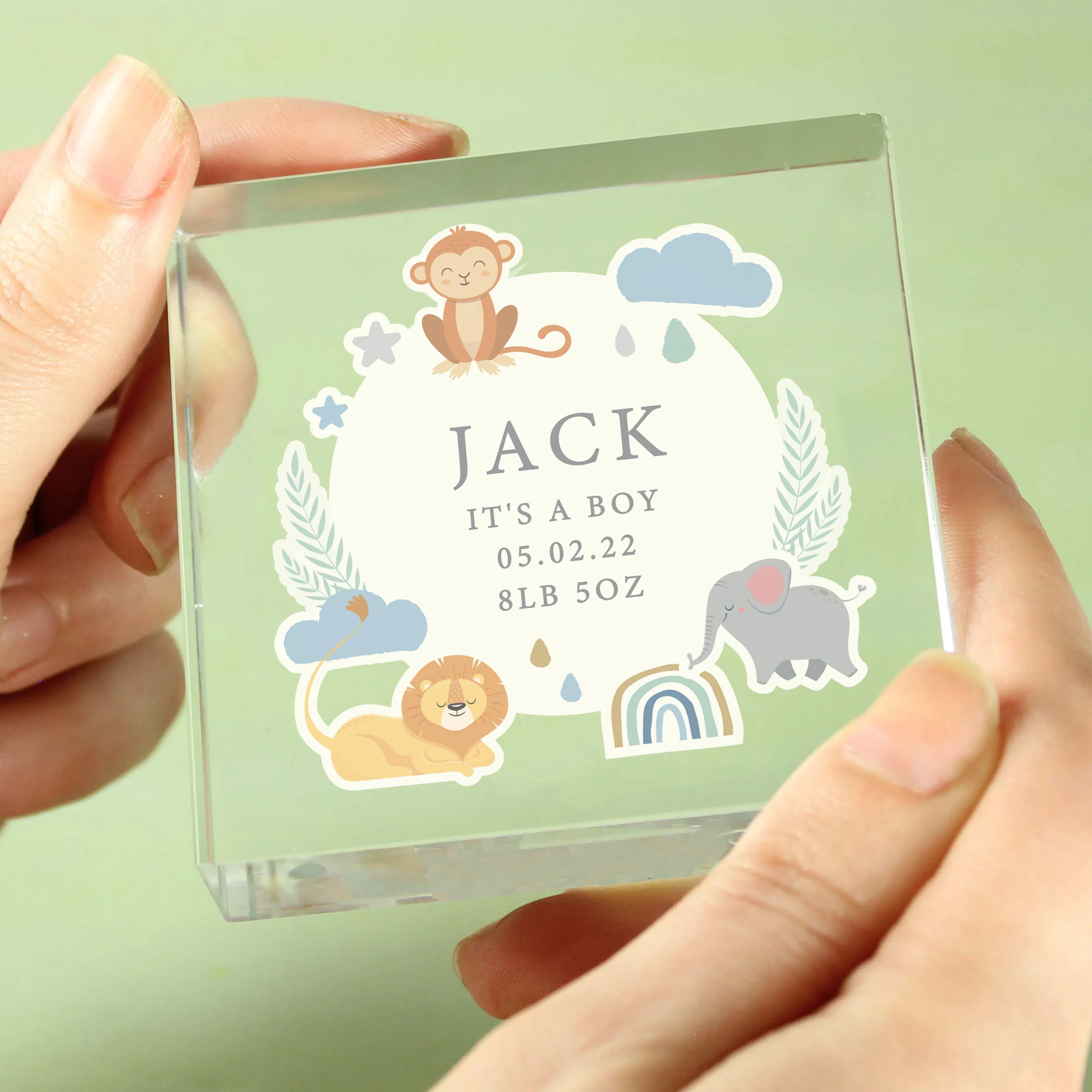 Personalised Safari Animals Crystal Token - Image 3