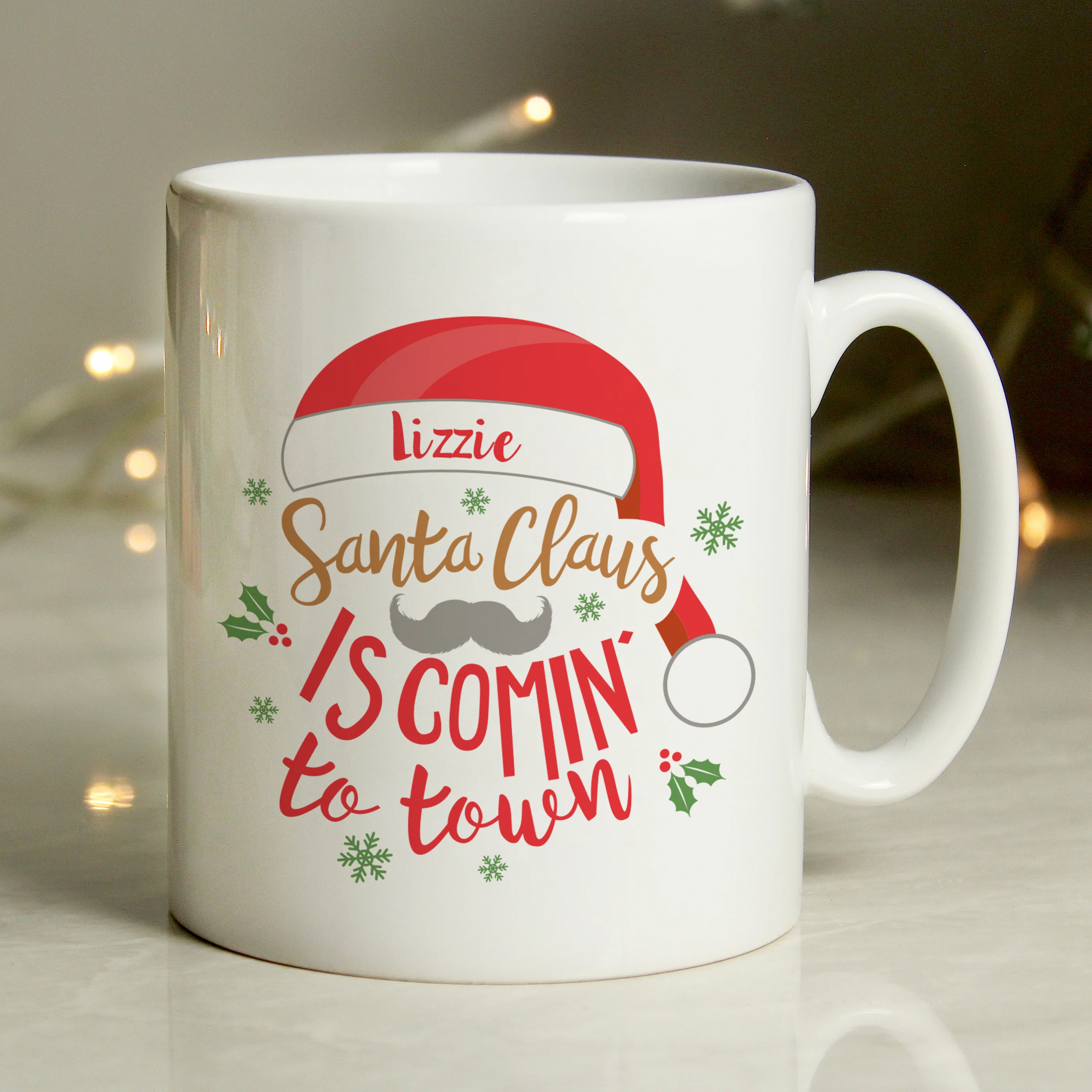 Personalised Santa Claus Is Comin To Town Mug - Image 3
